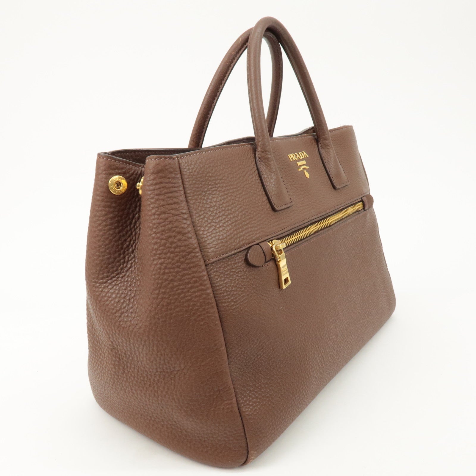 PRADA Vitello Daino Leather 2Way Tote Bag Shoulder Bag BN2545 Used