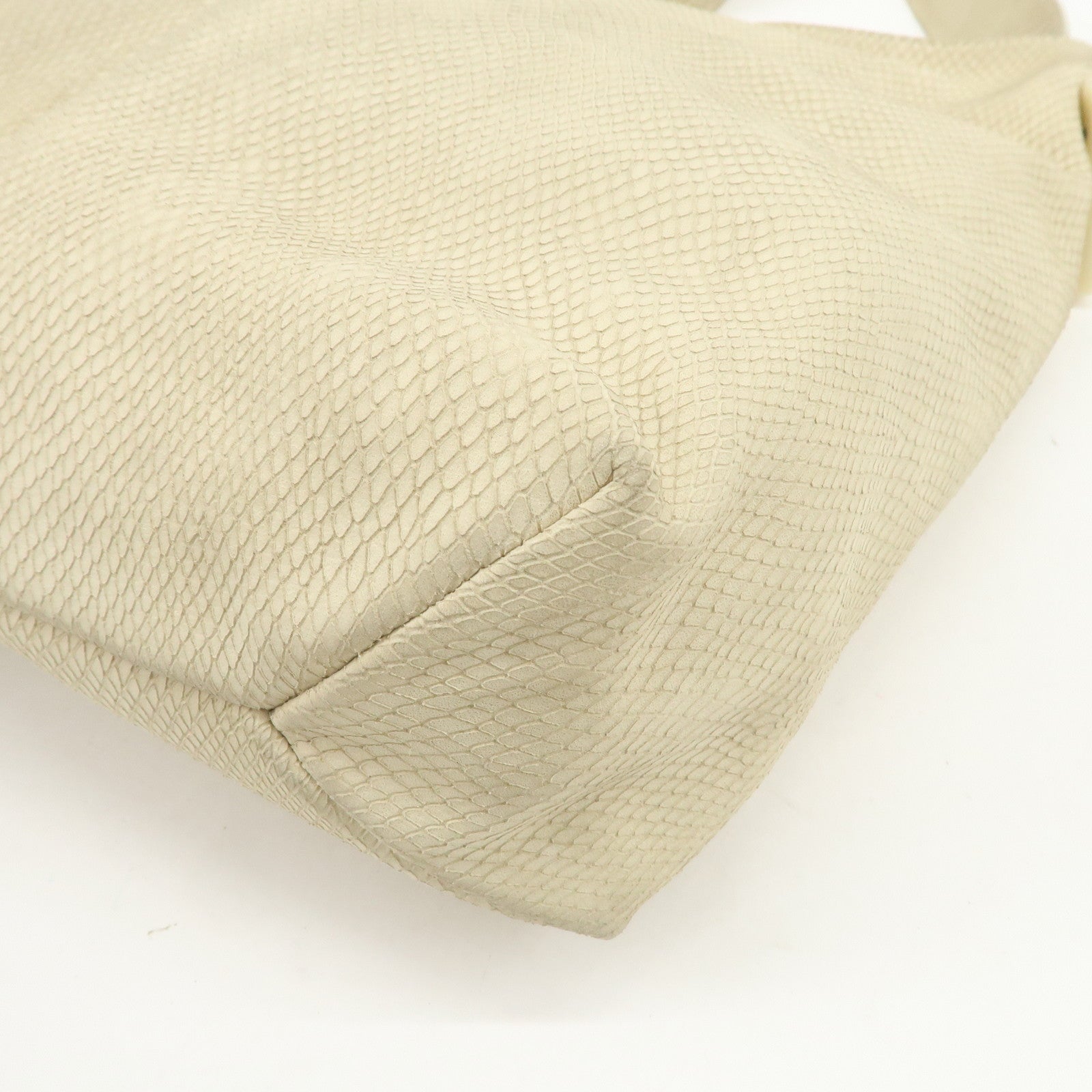 LOEWE Leather Shoulder Bag Hand Bag Ivory Gold Hardware