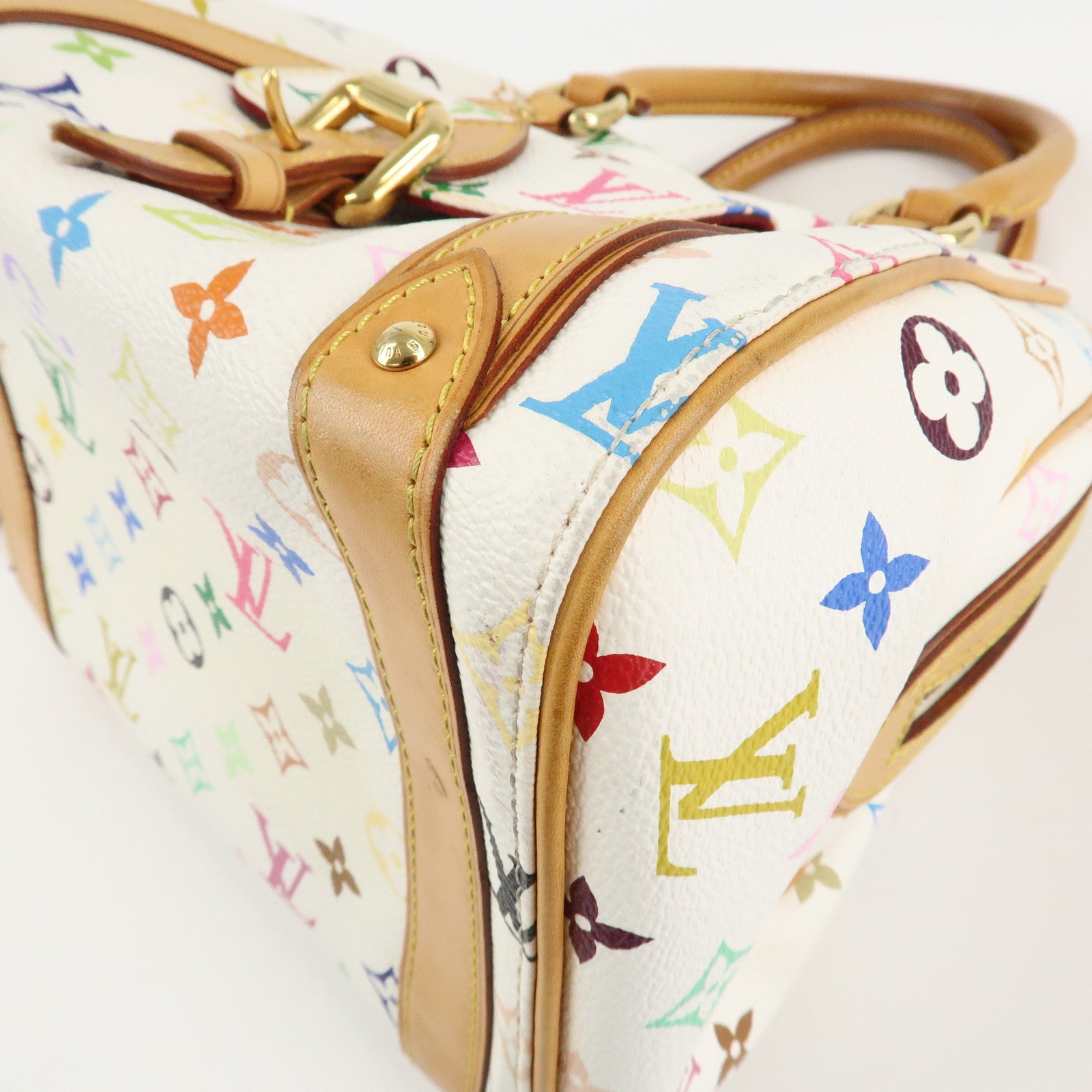 Louis Vuitton Monogram Multicolor Priscilla Hand Bag Blanc M40096 Used