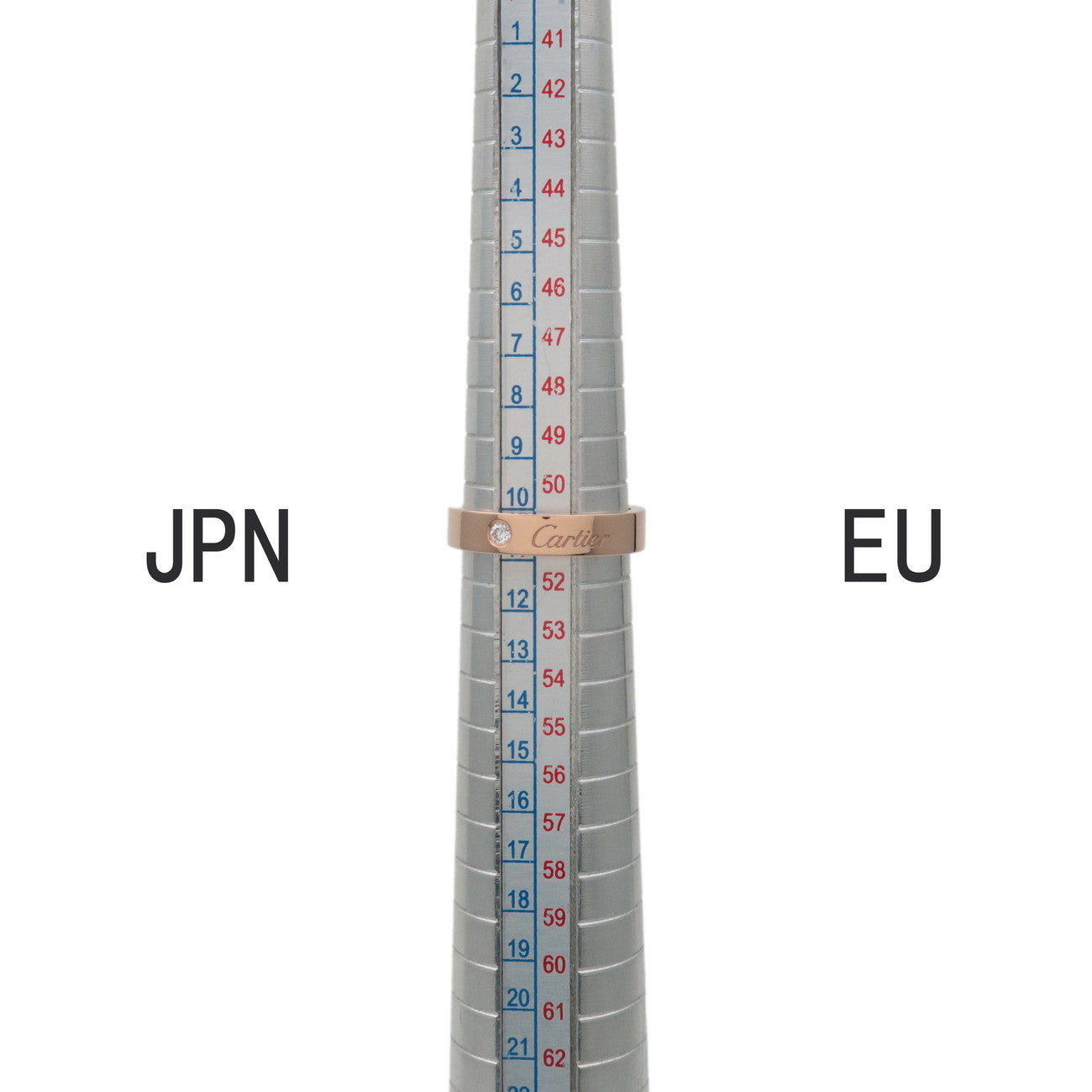 Cartier Engraved 1P Diamond Ring #51 18KPG 750PG Rose Gold US5-5.5