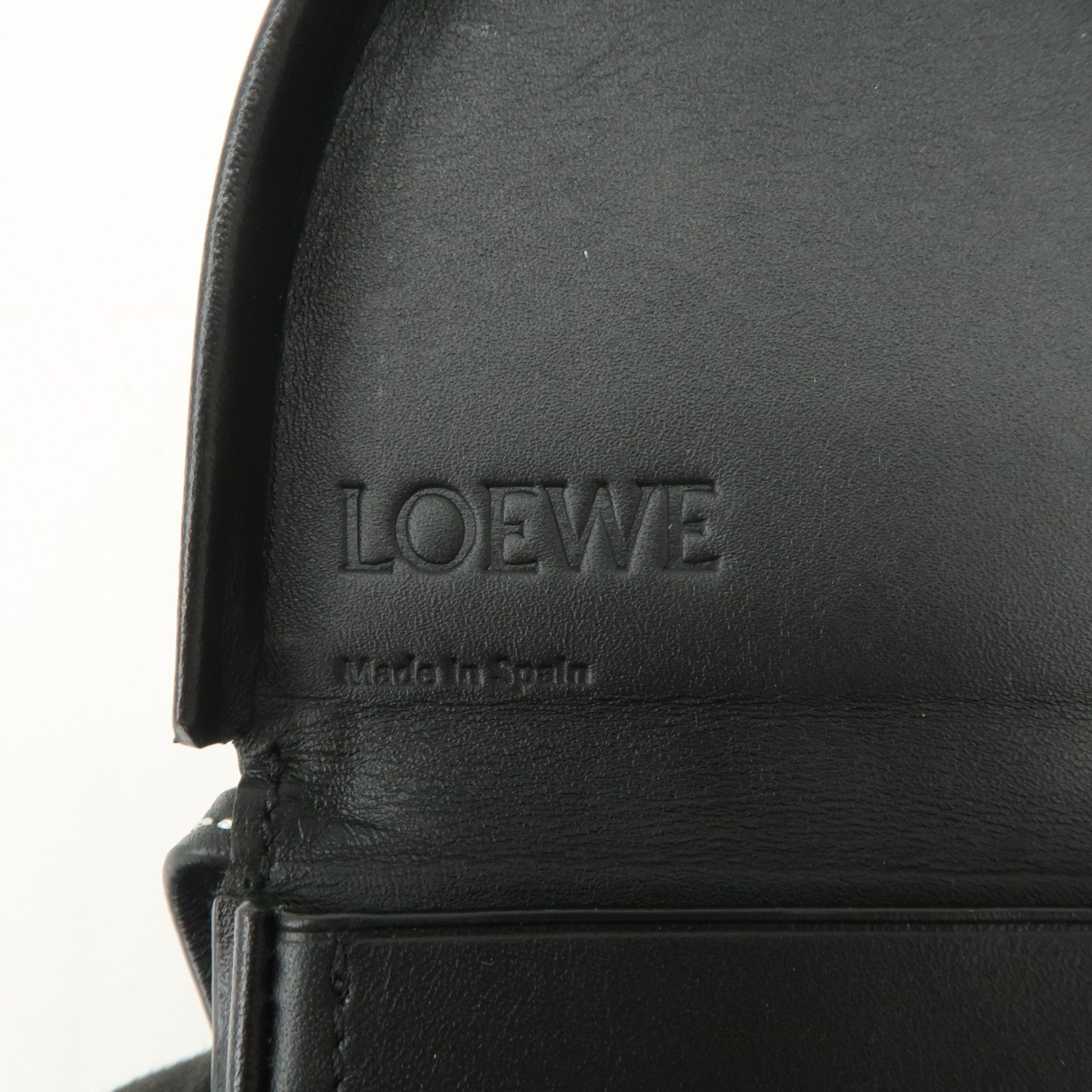 LOEWE Anagram Logo Leather Coin Case Coin Purse Black