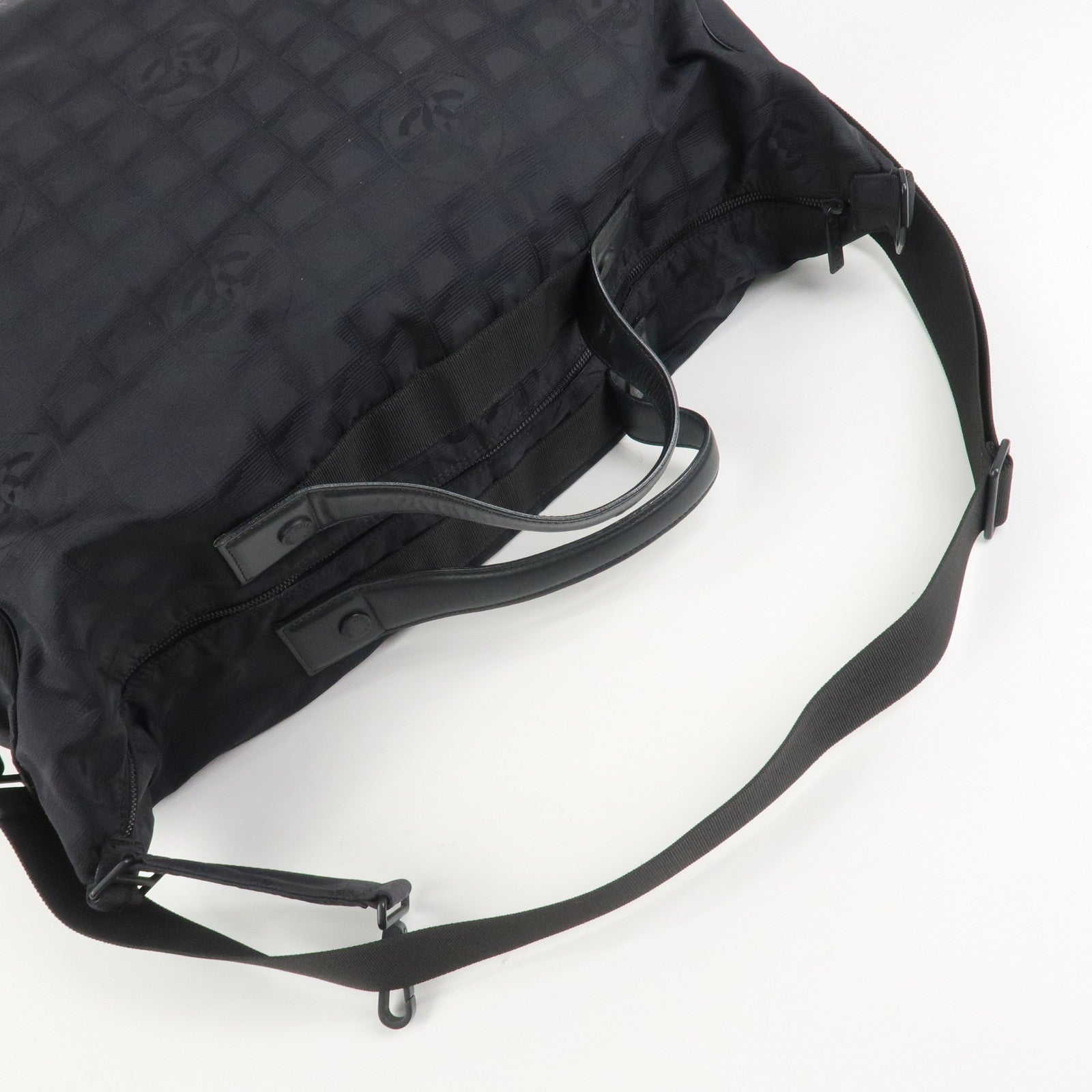 CHANEL New Travel Line Nylon Jacquard 2Way Boston Shoulder Bag