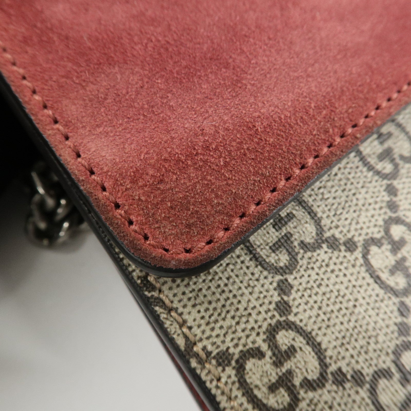 GUCCI Dionysus GG Blooms GG Supreme Shoulder Bag Beige Red 421970 Used