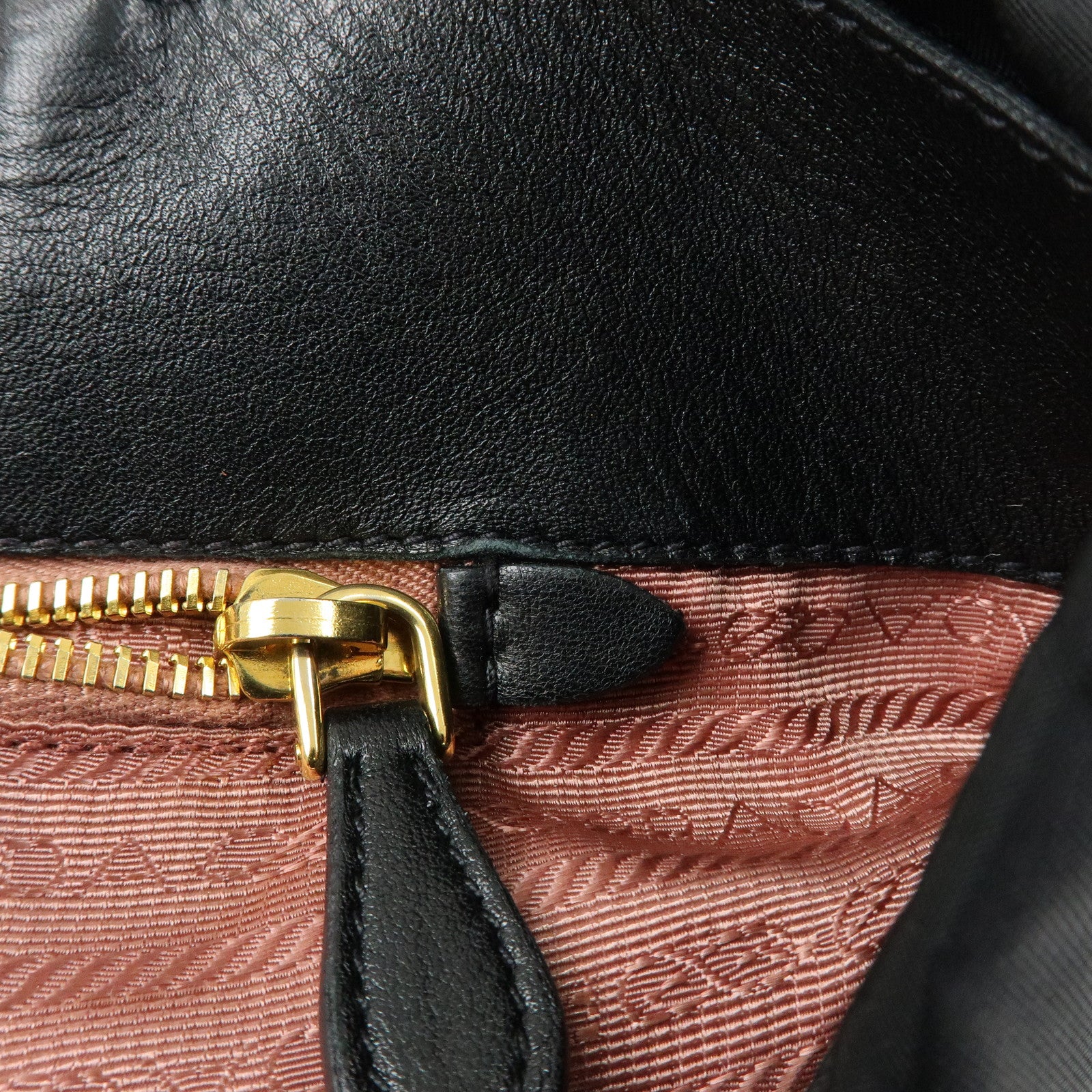 PRADA Nylon Leather Ribbon Hand Bag Tote Bag Black BN1601