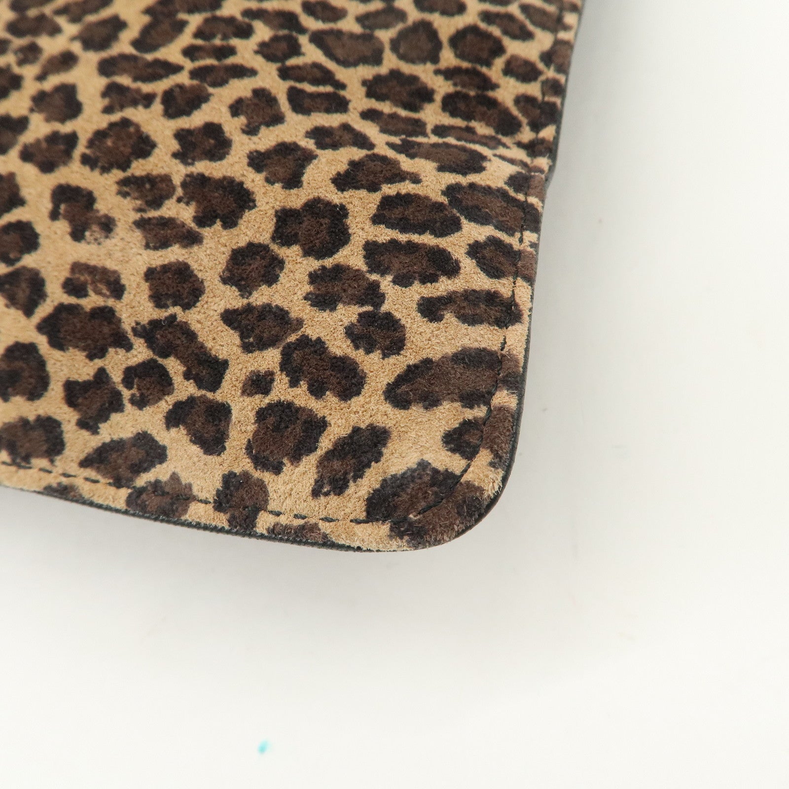 LOEWE Leather Tote Bag Hand Bag Leopard Brown Black Gold HDW Used