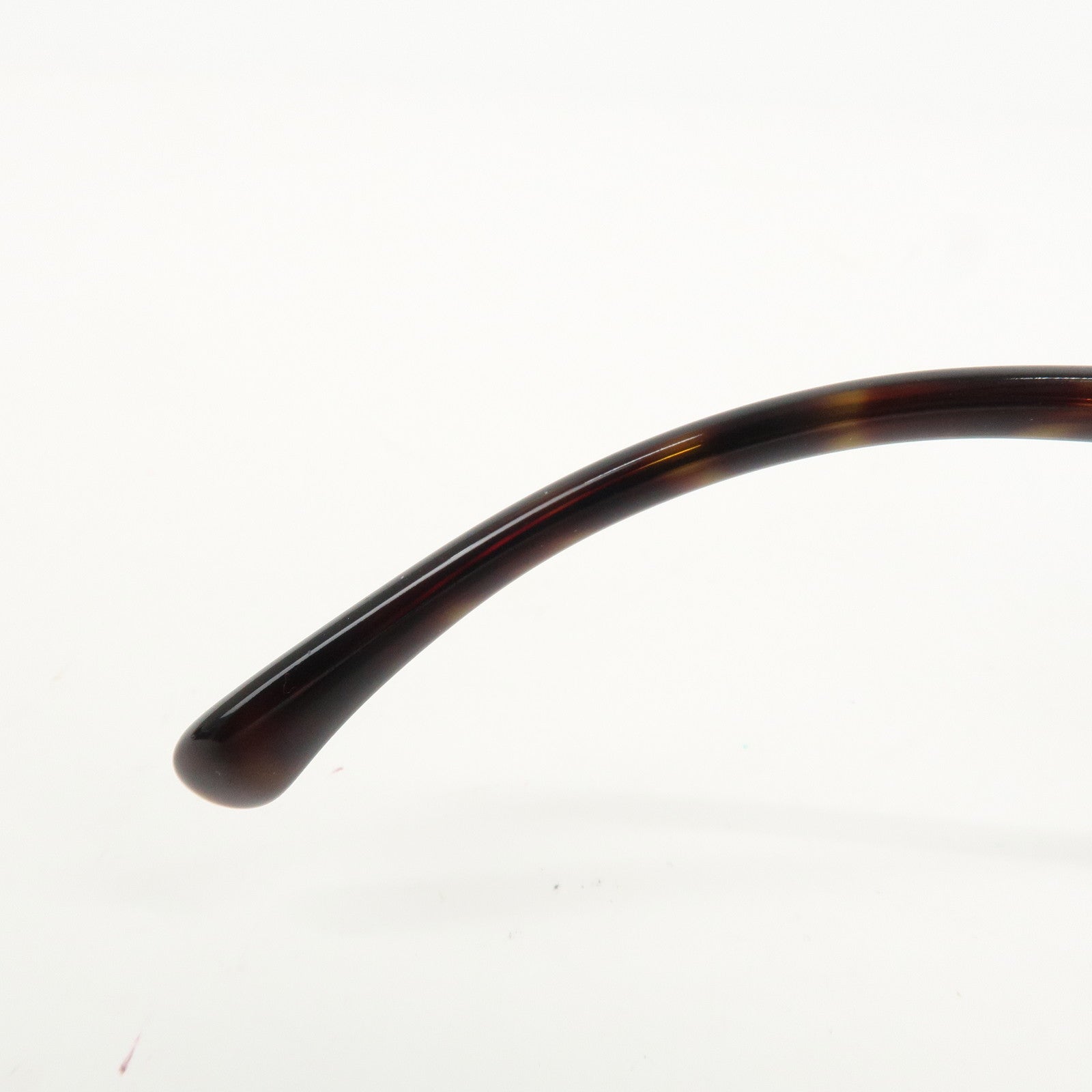 CHANEL Plastic Coco Mark Sunglasses Brown Ribbon Used