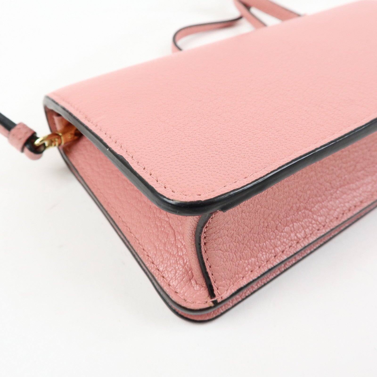 MIU MIU Madras Leather 2Way Clutch Bag Shoulder Bag Pink 5ZH044