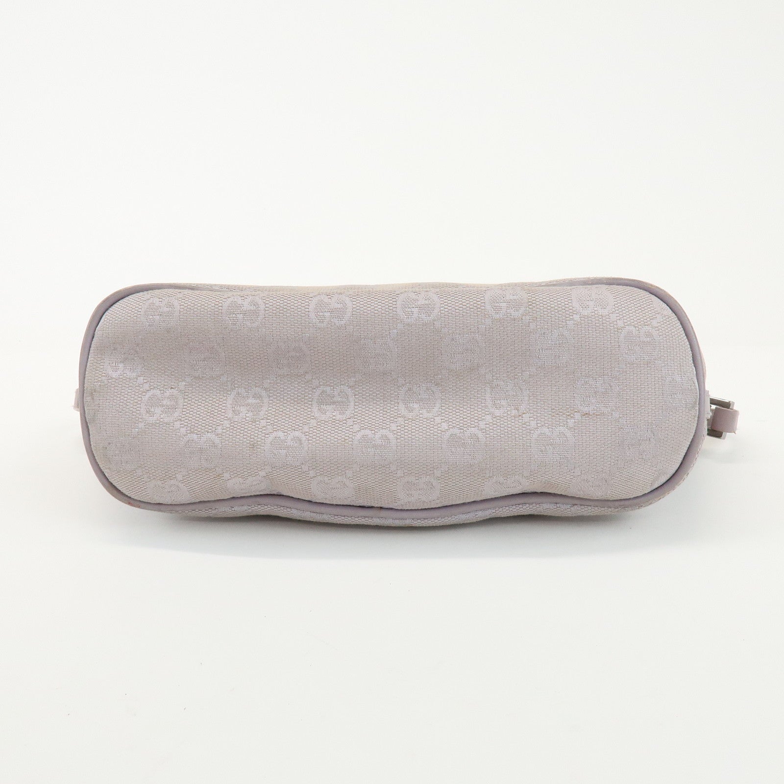 GUCCI Boat Bag GG Canvas Leather Hand Bag Pouch Light Purple 07198
