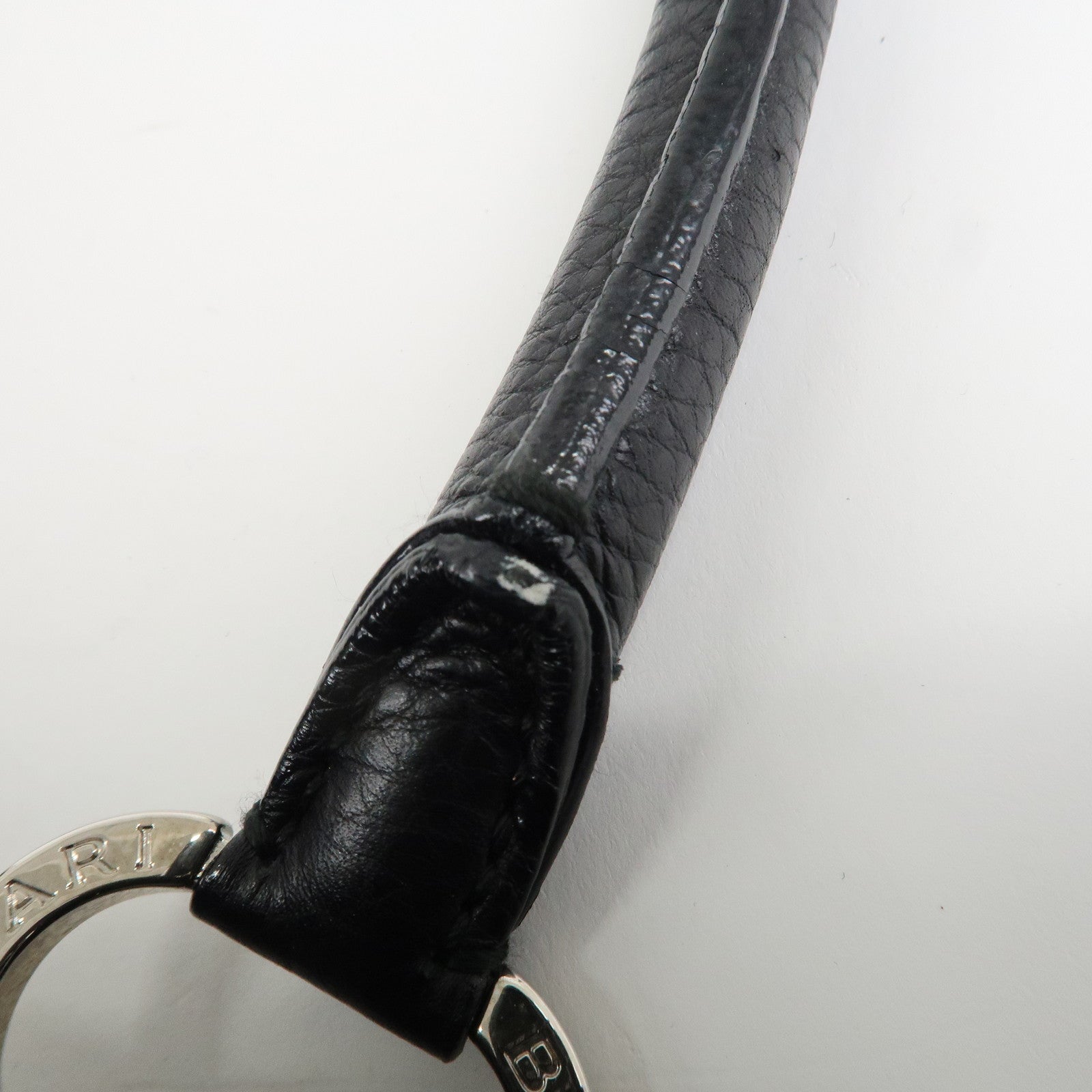 BVLGARI Logo Mania Leather Canvas Tote bag Hand Bag Black Used