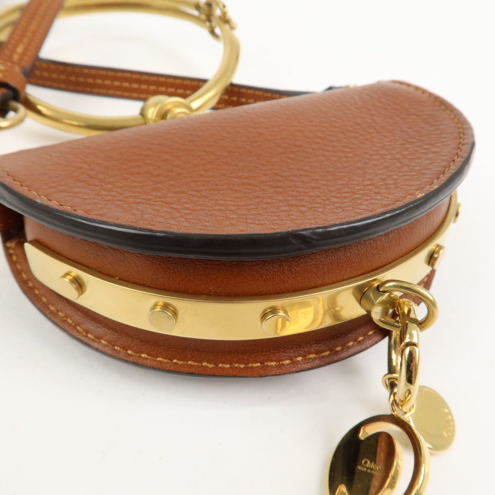 Chloe Alphabet Nile Minaudier Calf Leather 2Way Bag Shoulder Bag