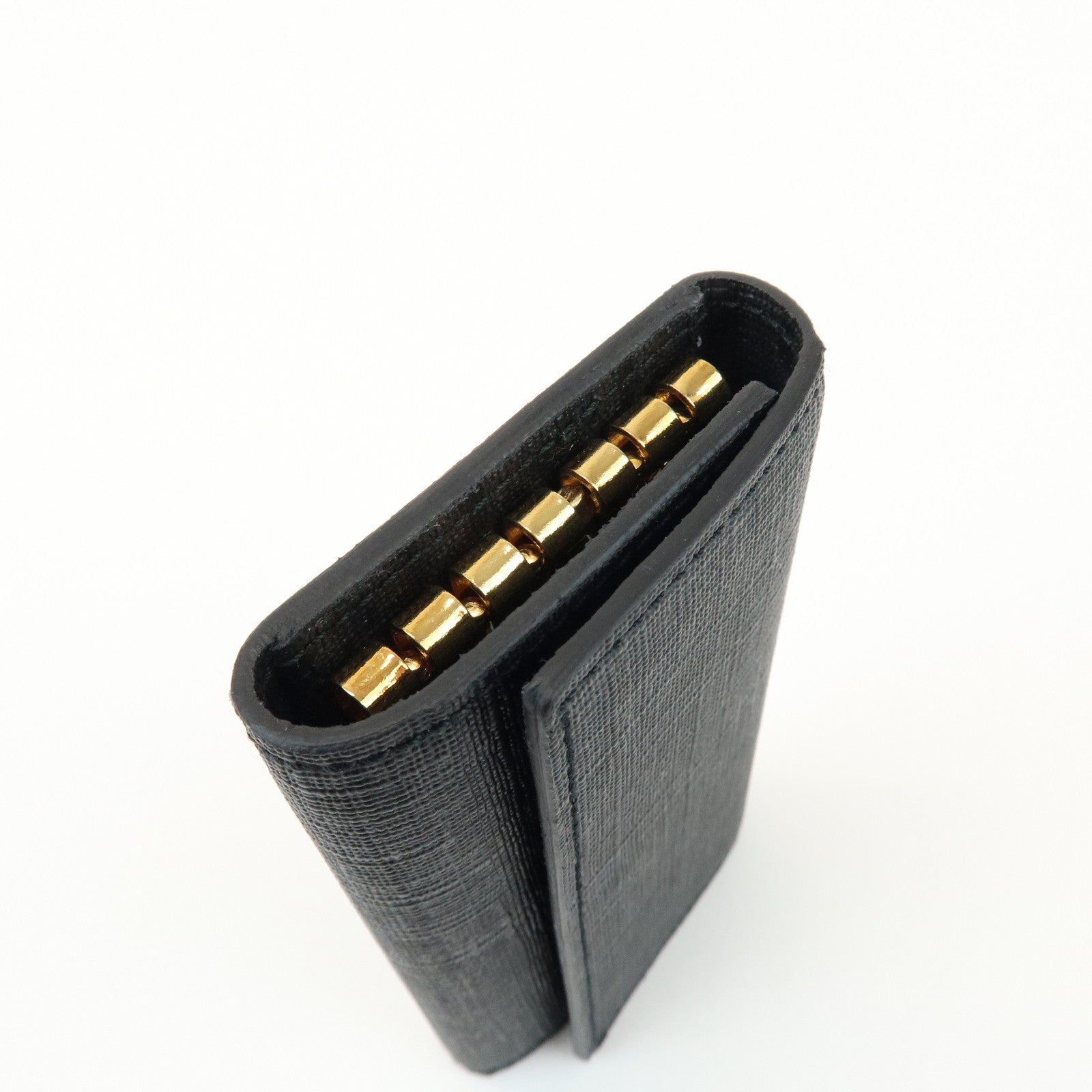 FENDI Zucca PVC Canvas 6 Rings Key Case Key Holder Black 8AP079
