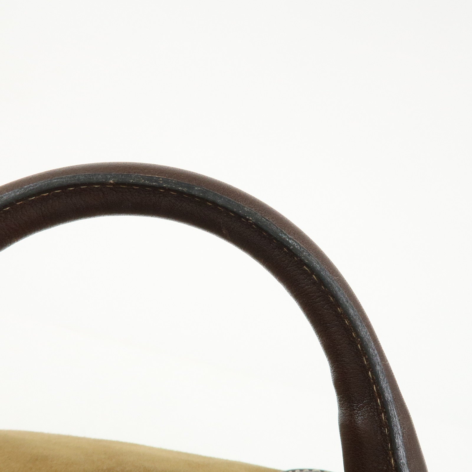LOEWE Anagram Logo Amazona 32 Suede Hand Bag Boston Bag Camel