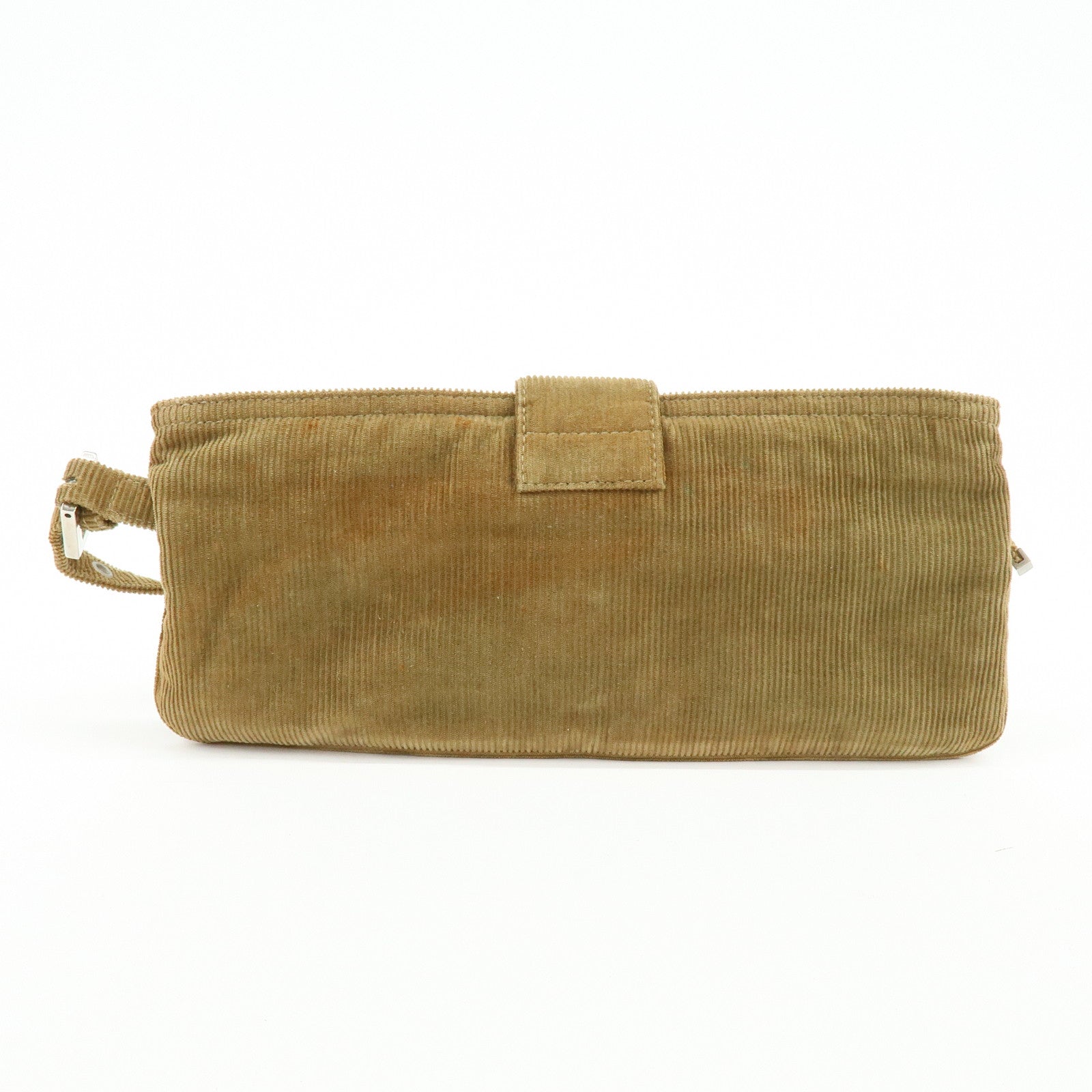 FENDI Corduroy Shoulder Bag Crossbody Bag Brown 26685