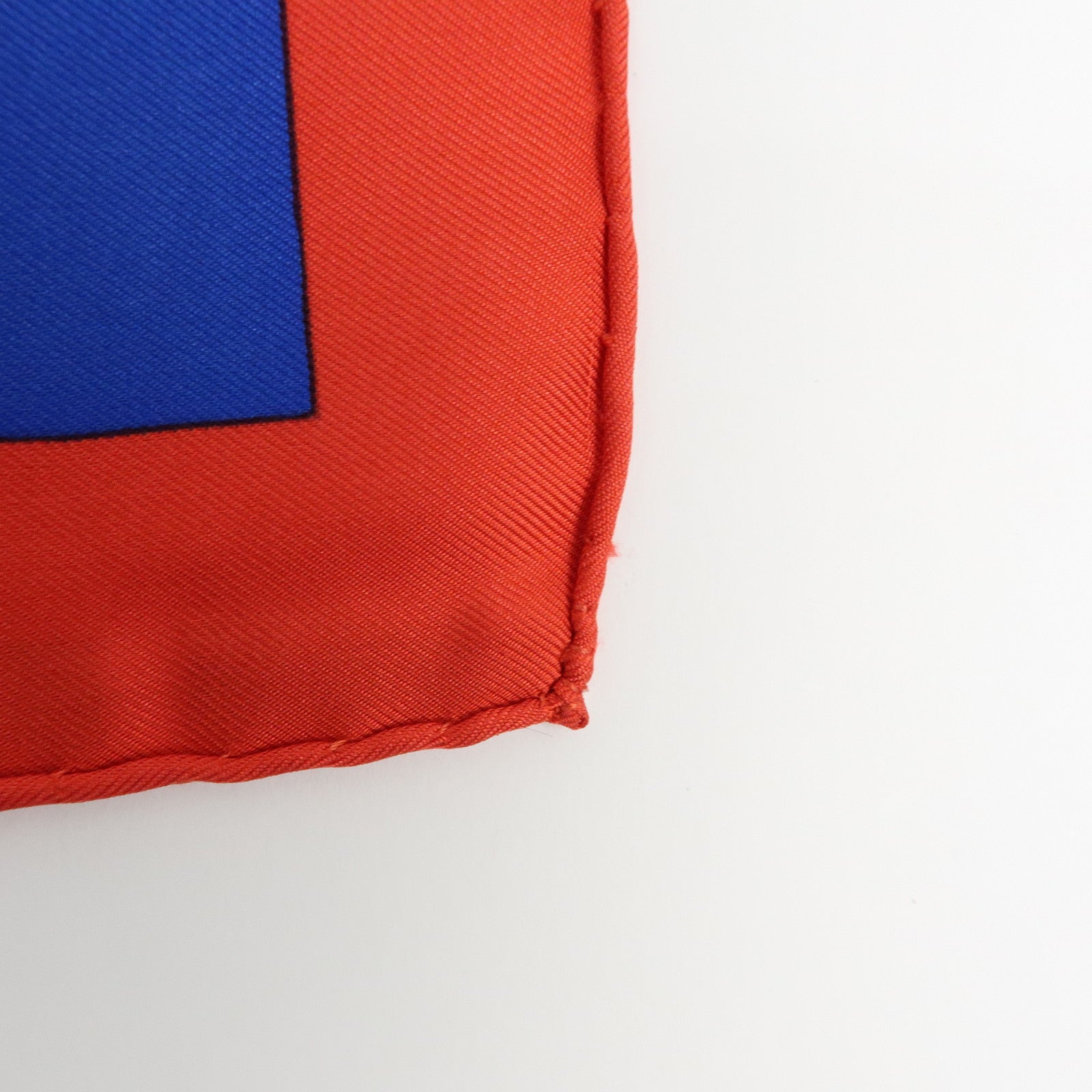 HERMES Carre 90 Silk 100% Scarf RAFALES Ship Print Blue Red