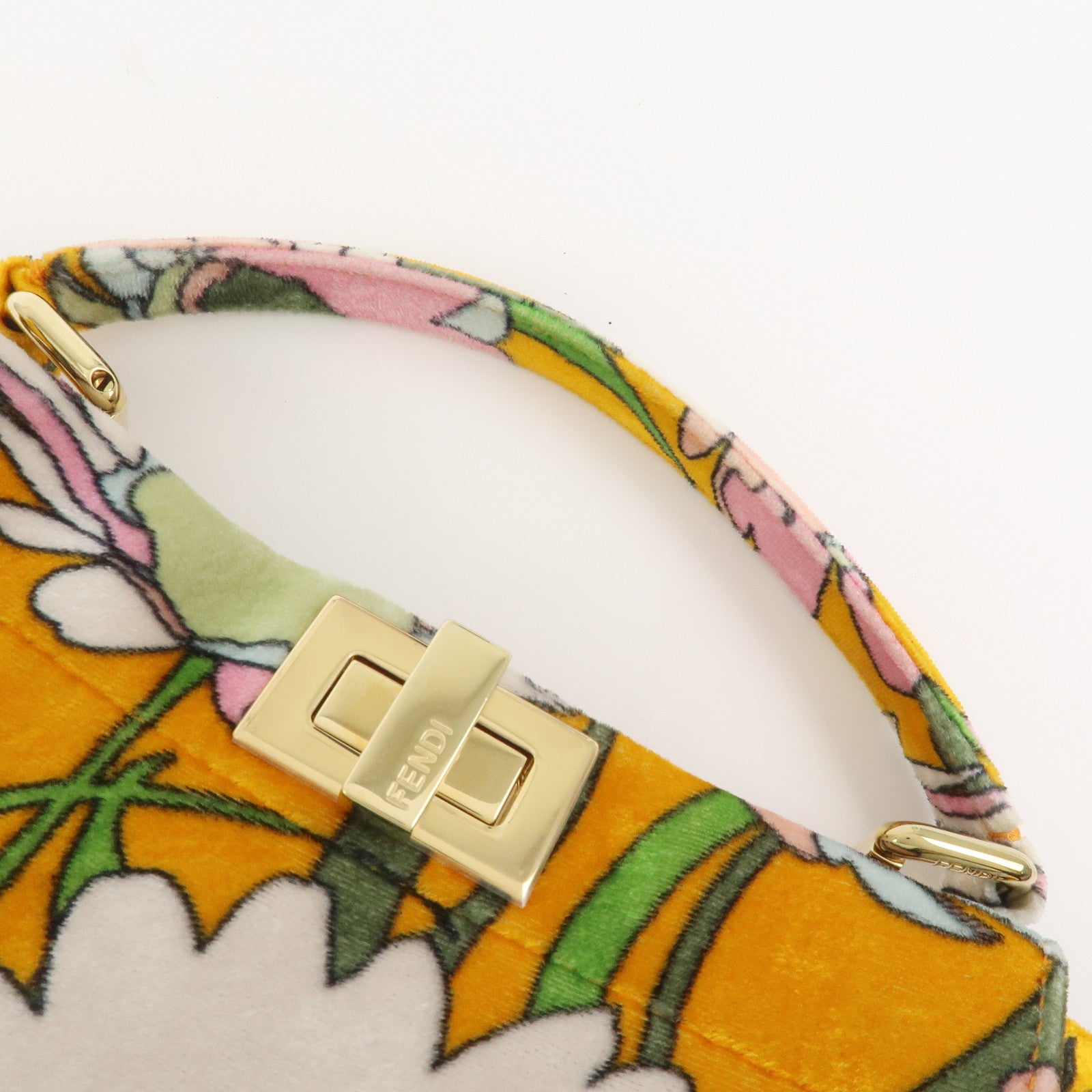 FENDI Peekaboo Small Velour 2Way Shoulder Bag Hand Bag BN244