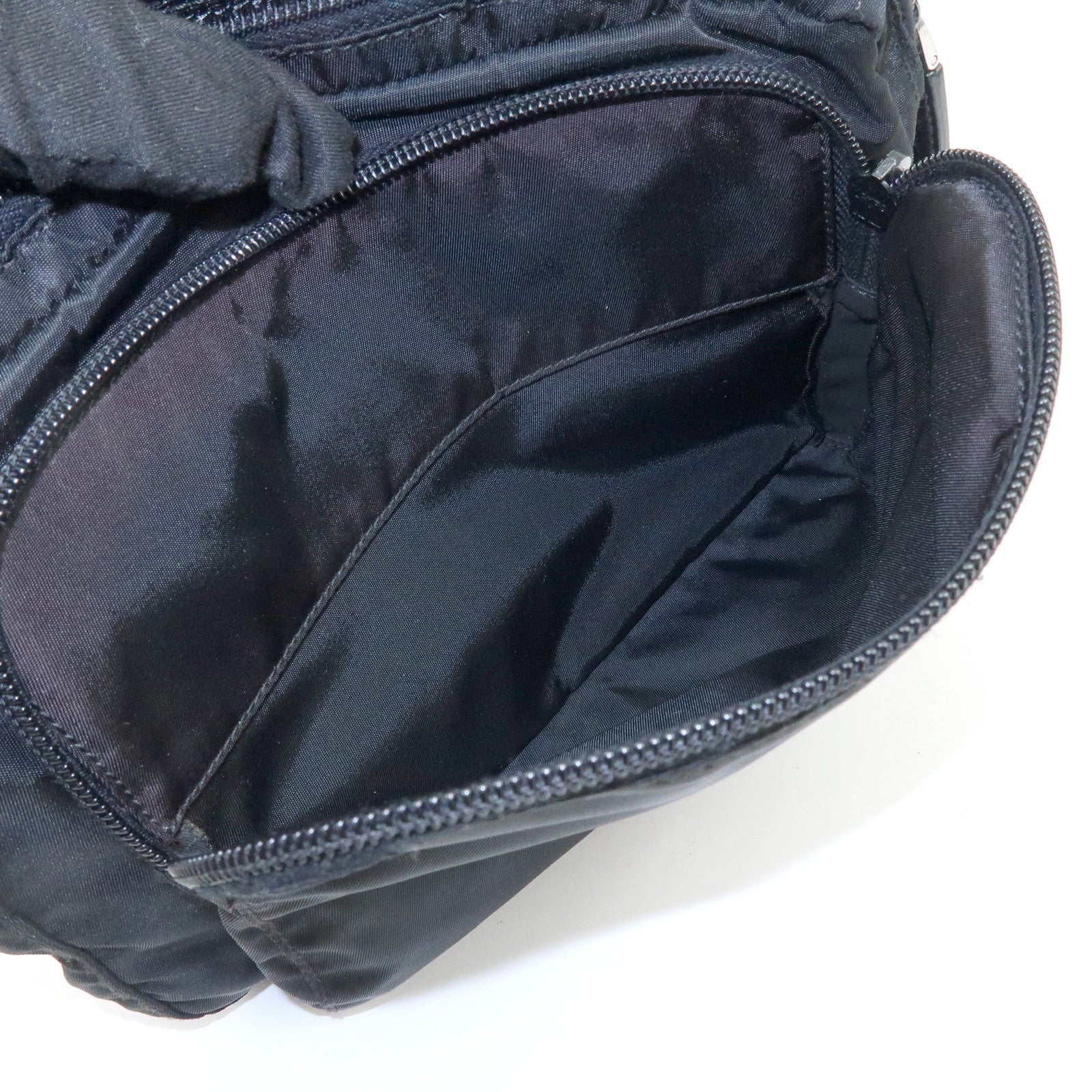 PRADA Triangle Logo Nylon Shoulder Bag Crossbody Bag Black