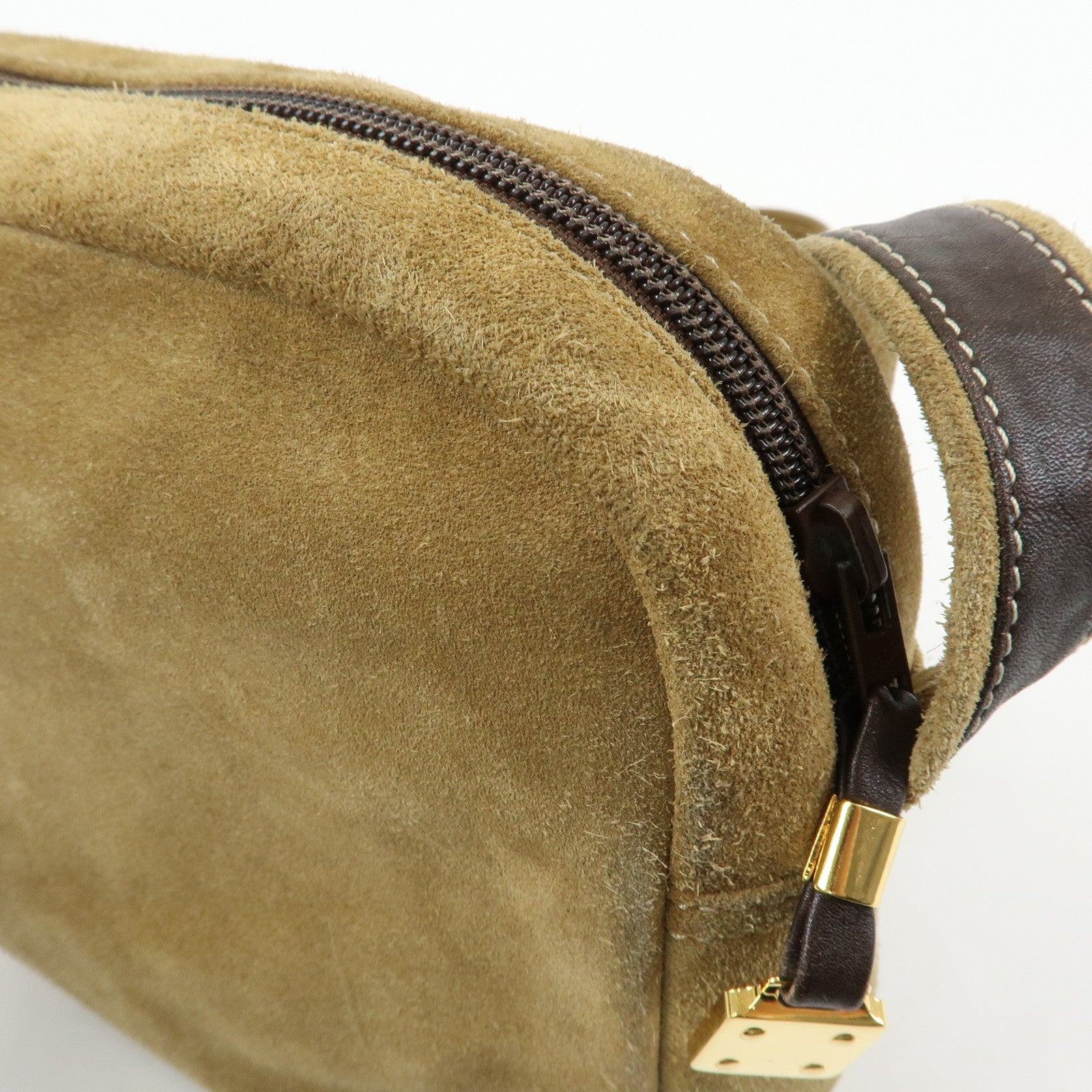 LOEWE Anagram Suede Leather Shoulder Bag Crossbody Bag Beige