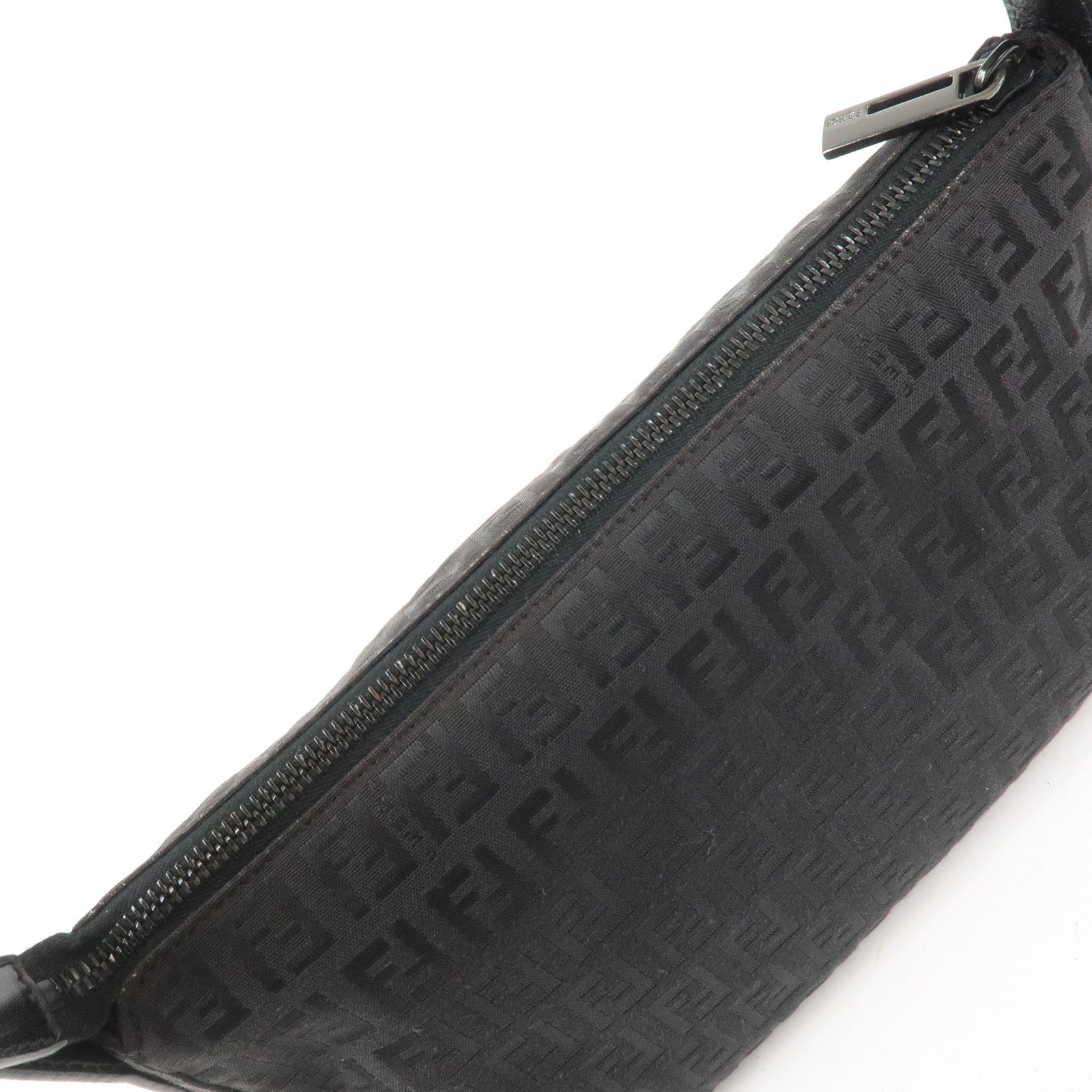 FENDI Zucchino Shoulder Bag Hand Bag Black 8BR444