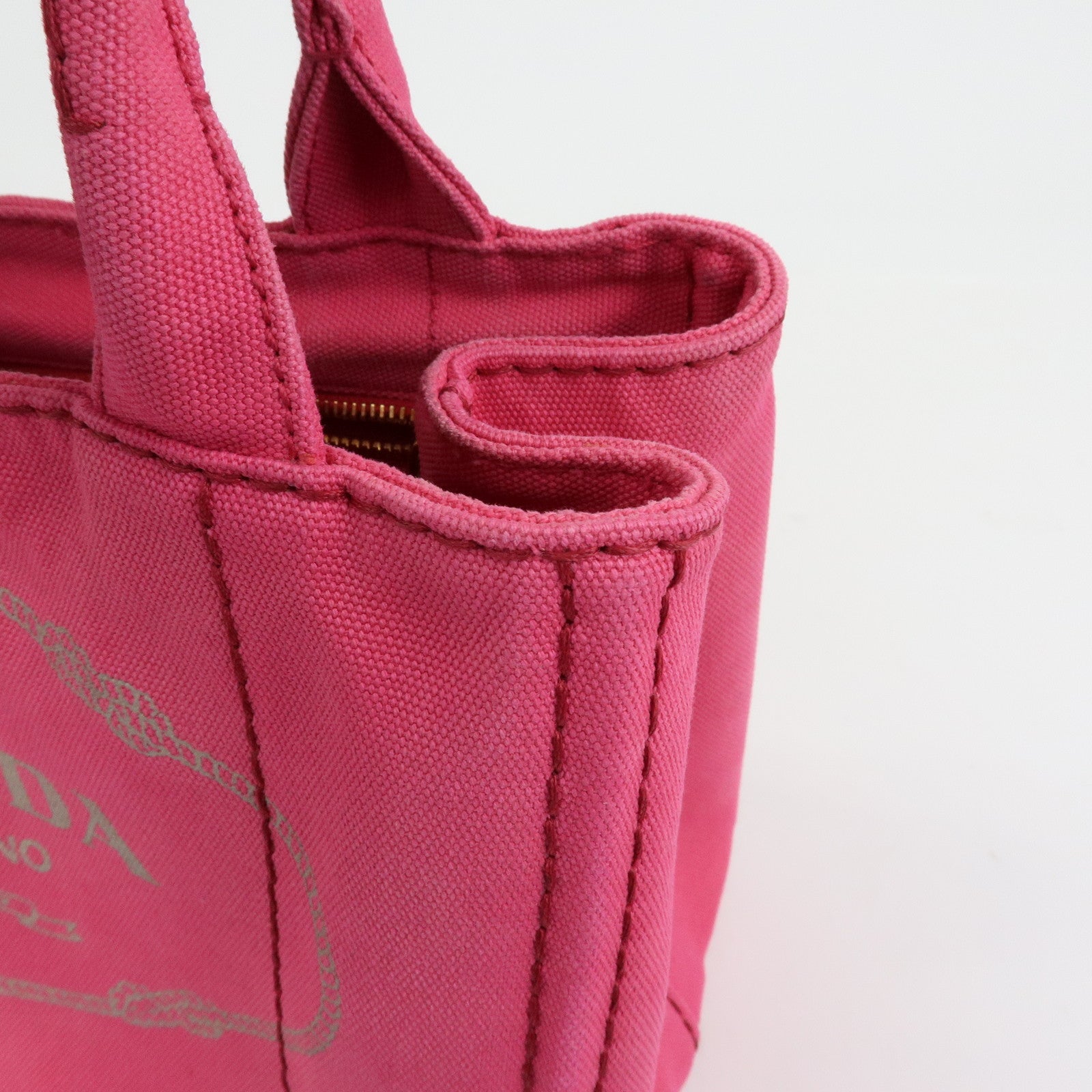 PRADA Triangle Logo Canapa Mini 2Way Hand Shoulder Bag Pink B2439G