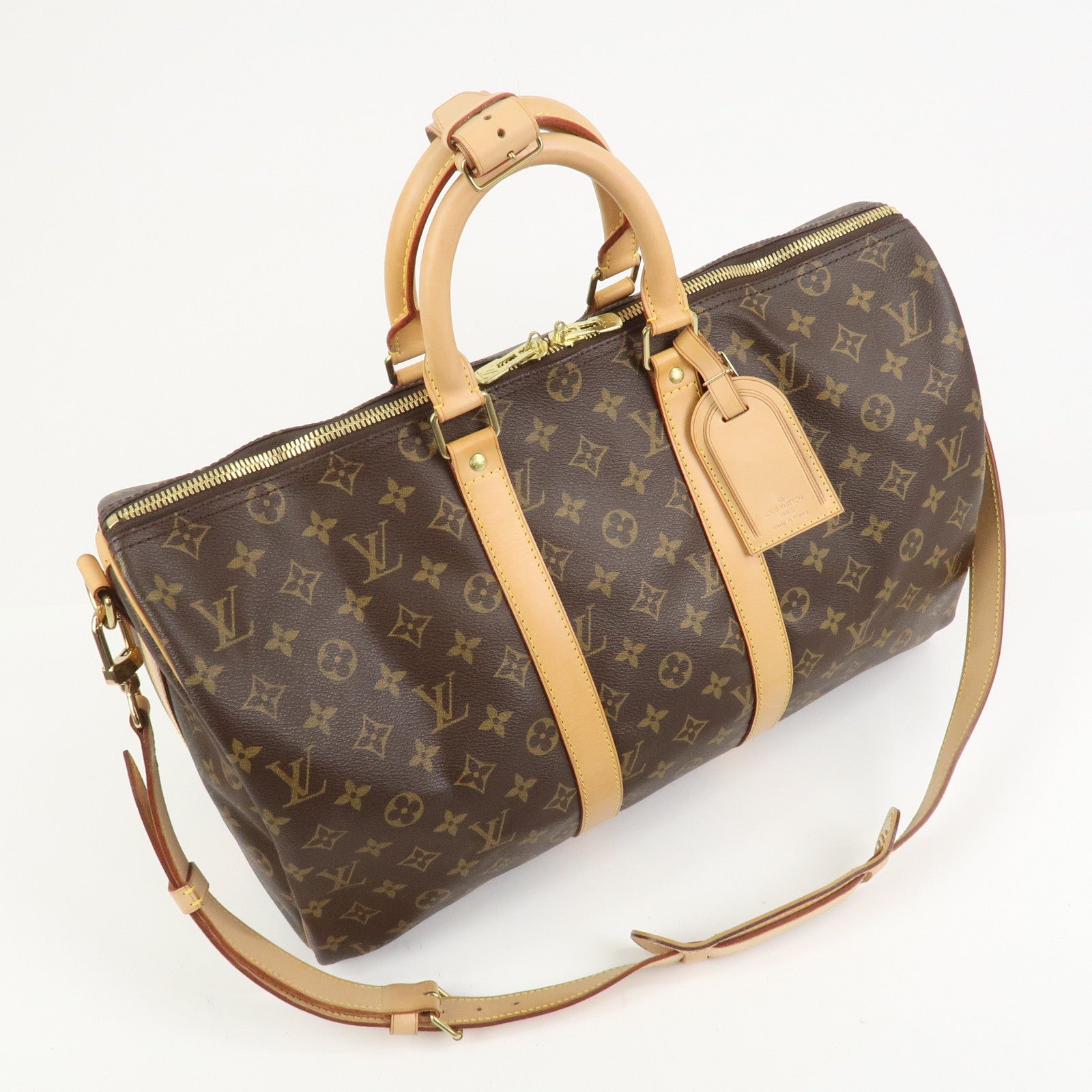 Louis Vuitton Monogram Keep All Bandouliere 45 Boston Bag M41418