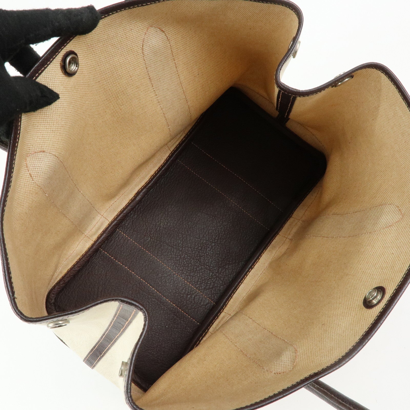 HERMES Toile Ash Canvas Negonda Garden Party PM Tote Bag □H Stamped