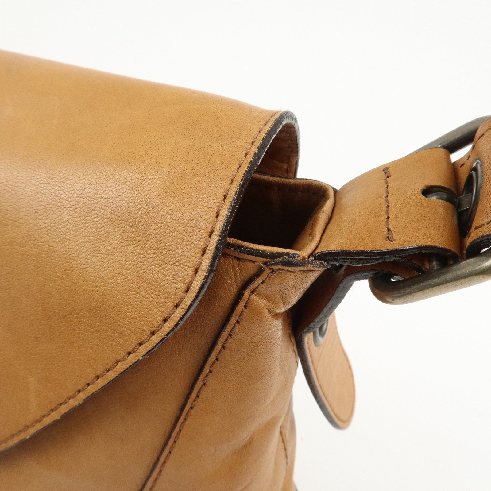 Chloe Logo Leather Shoulder Bag Hand Bag Crossbody Bag Brown