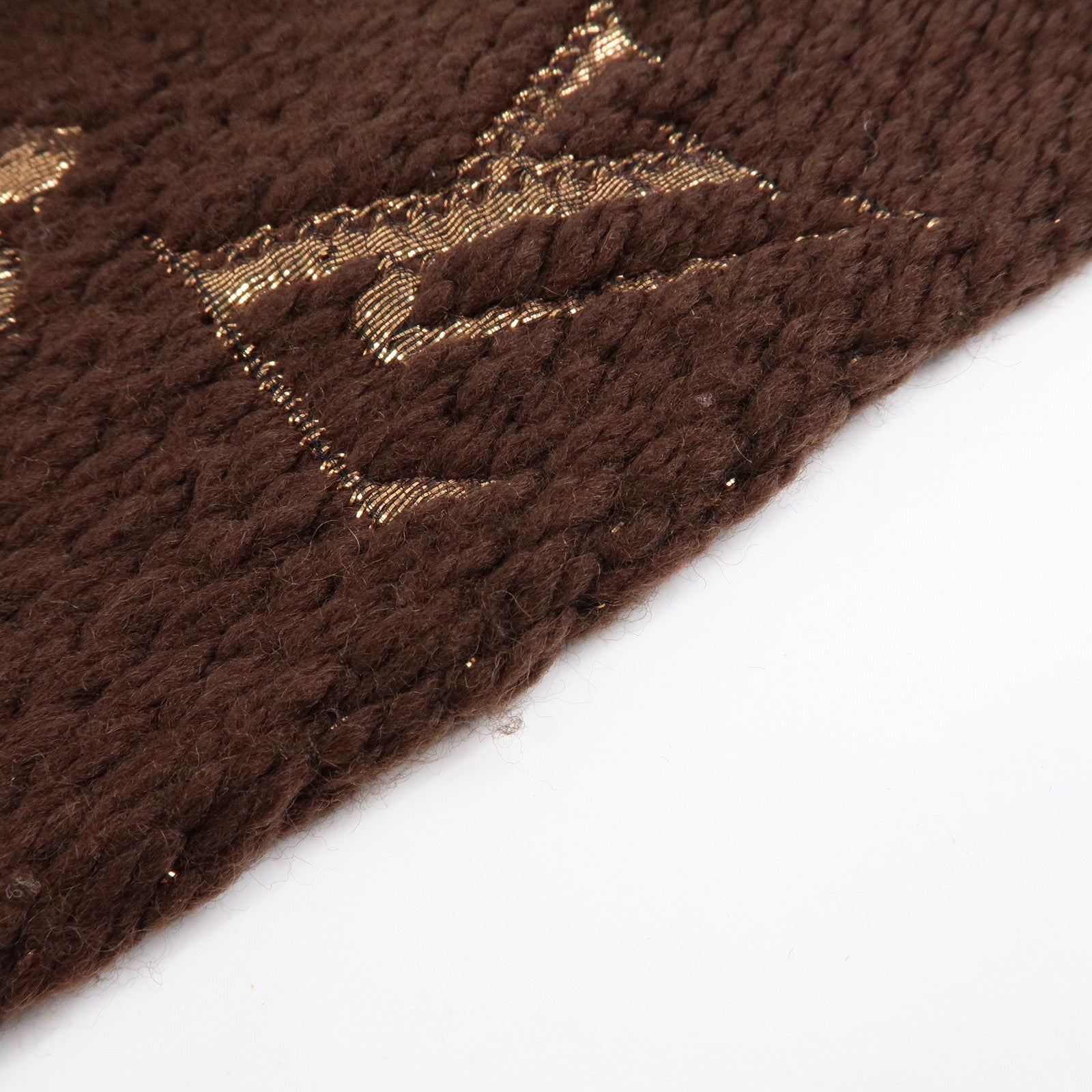 Louis Vuitton Echarpe Logomania Shine Wool Silk Scarf Brown M71383
