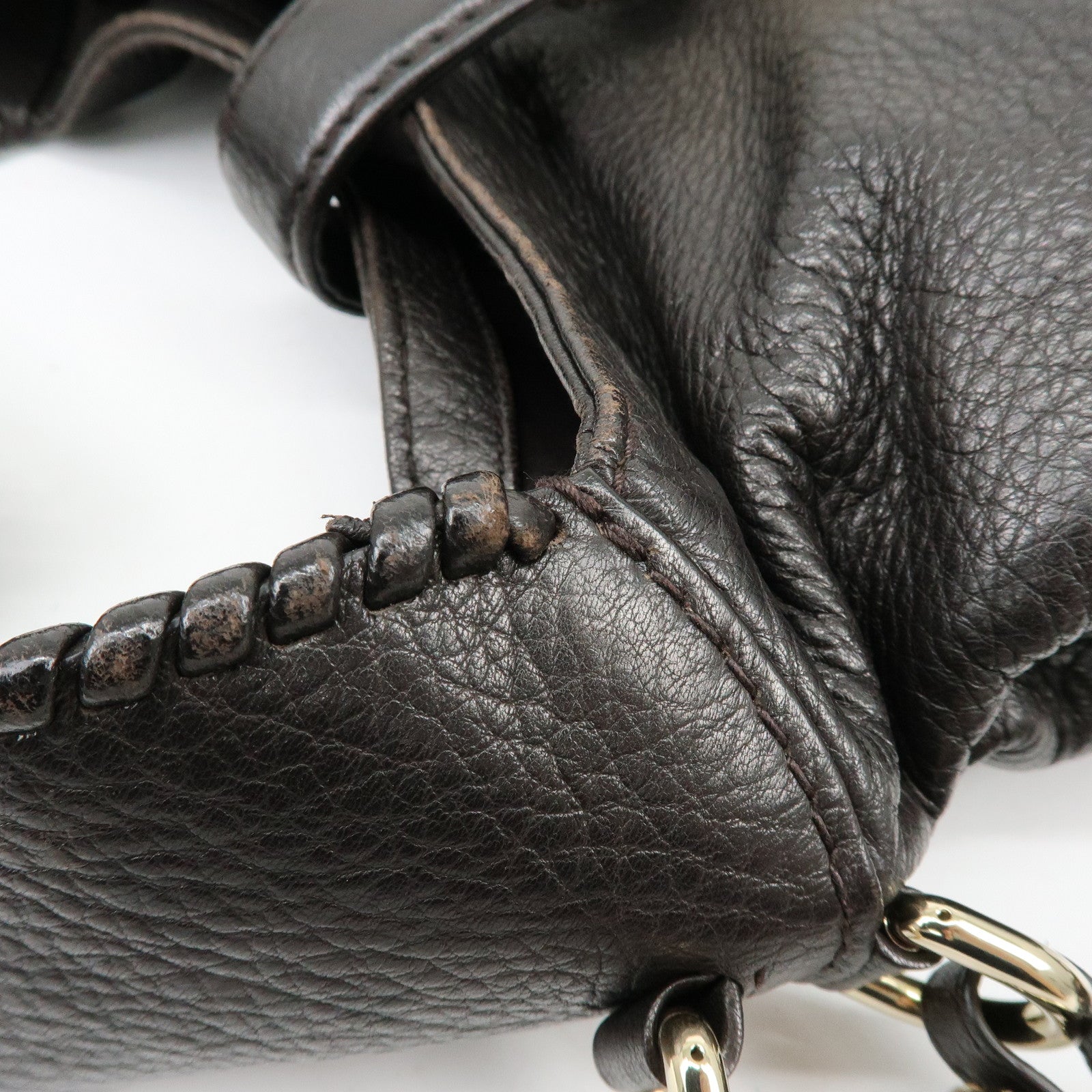 GUCCI New Jackie Leather 2Way Bag Shoulder Bag Dark Brown 219725
