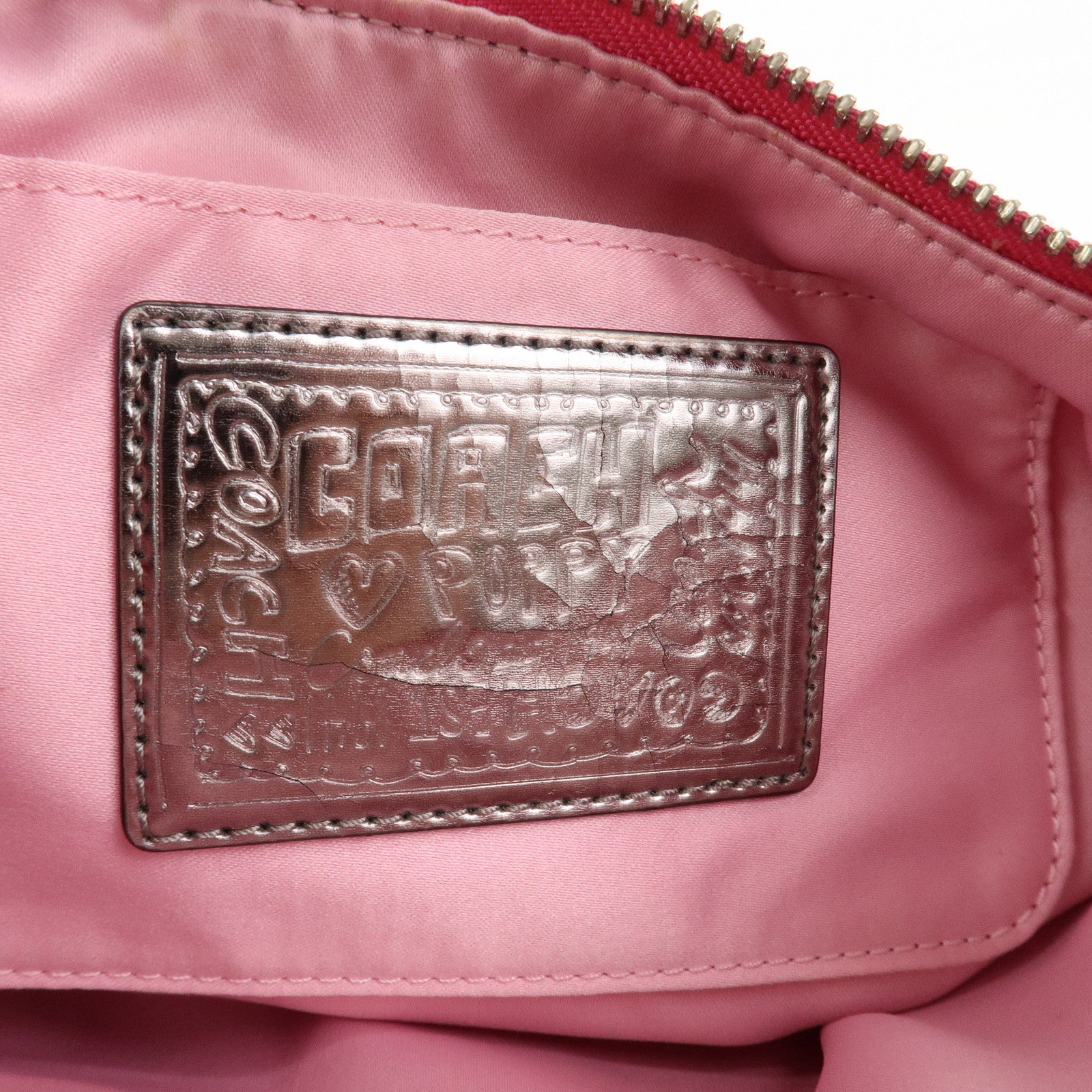 COACH Signature POPPY Set of 2 Canvas Leather Shoulder Hand Bag