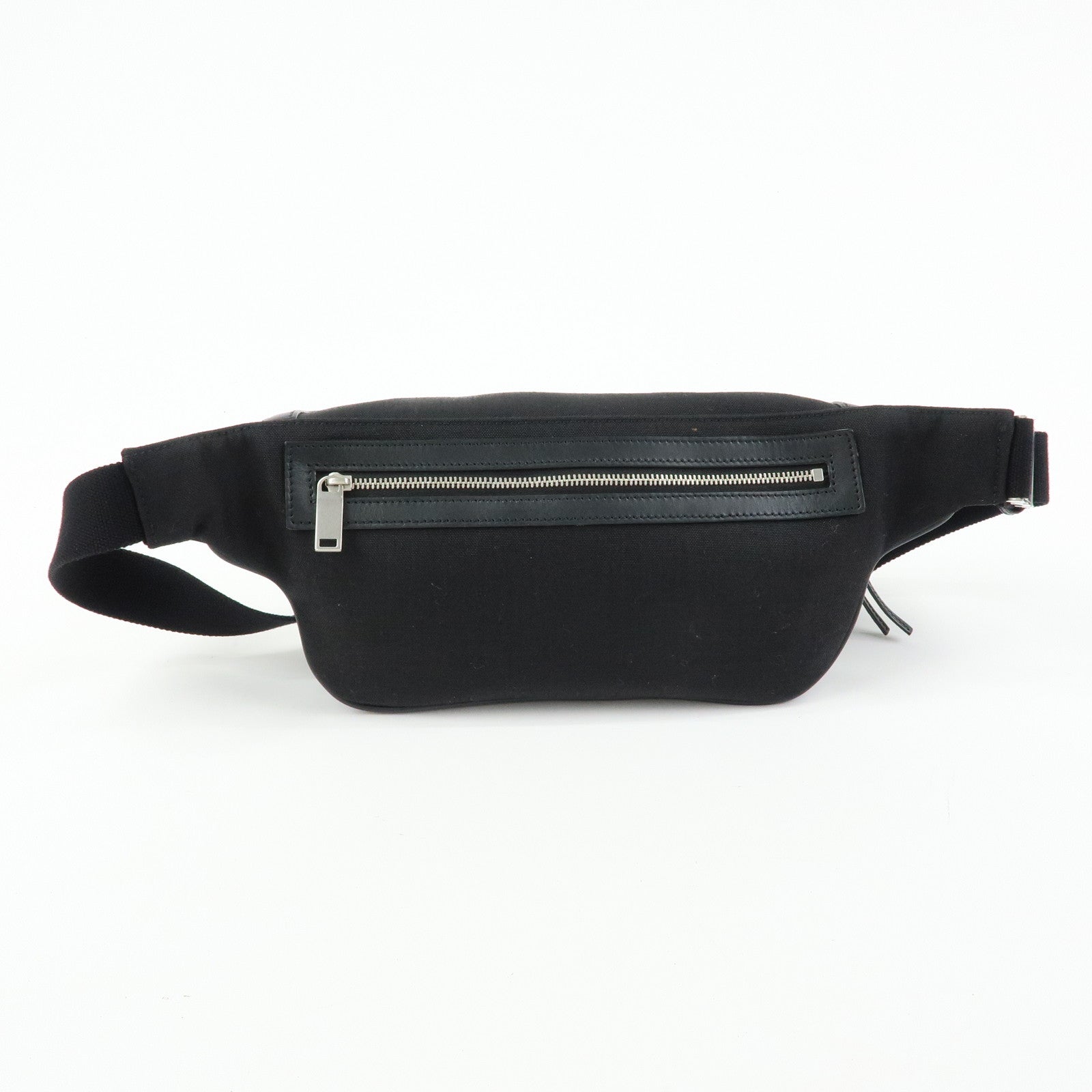SAINT LAURENT PARIS Canvas Leather Waist Bag Body Bag Black 557831