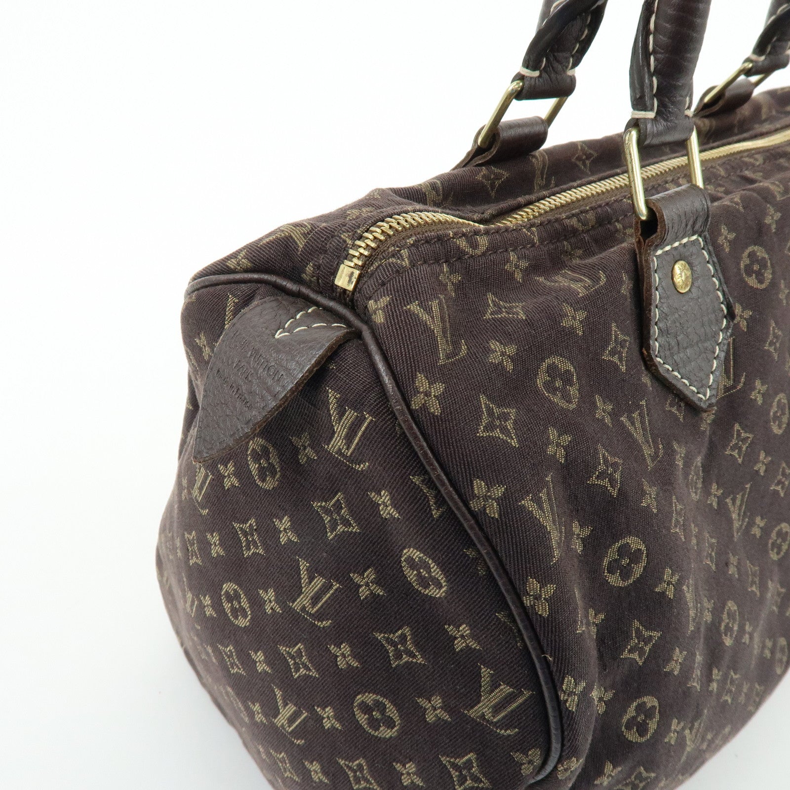 Louis Vuitton Monogram Mini Lin Speedy 30 Boston Bag Ebene M95224