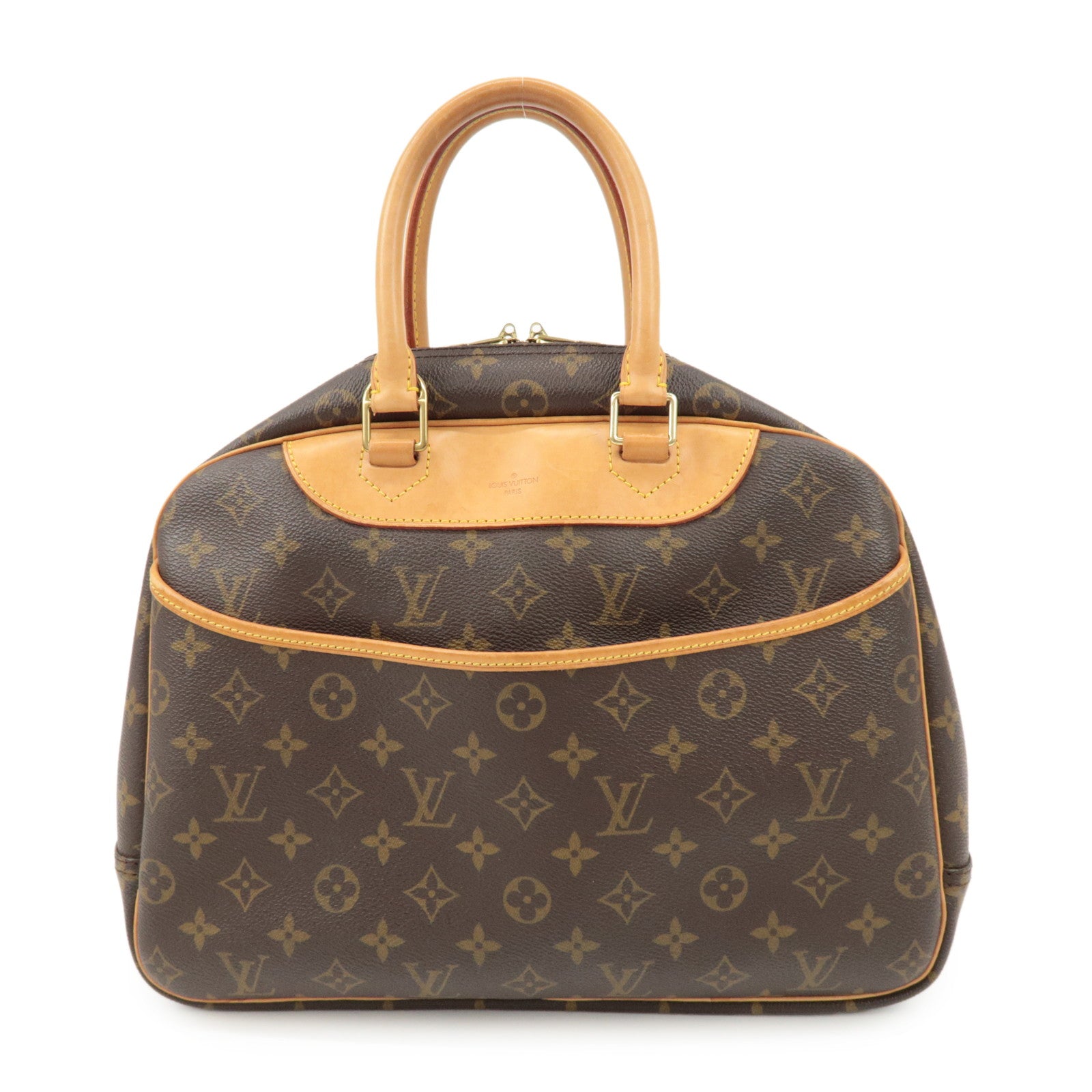 Louis Vuitton Monogram Deauville Hand Bag Brown M47270 Used