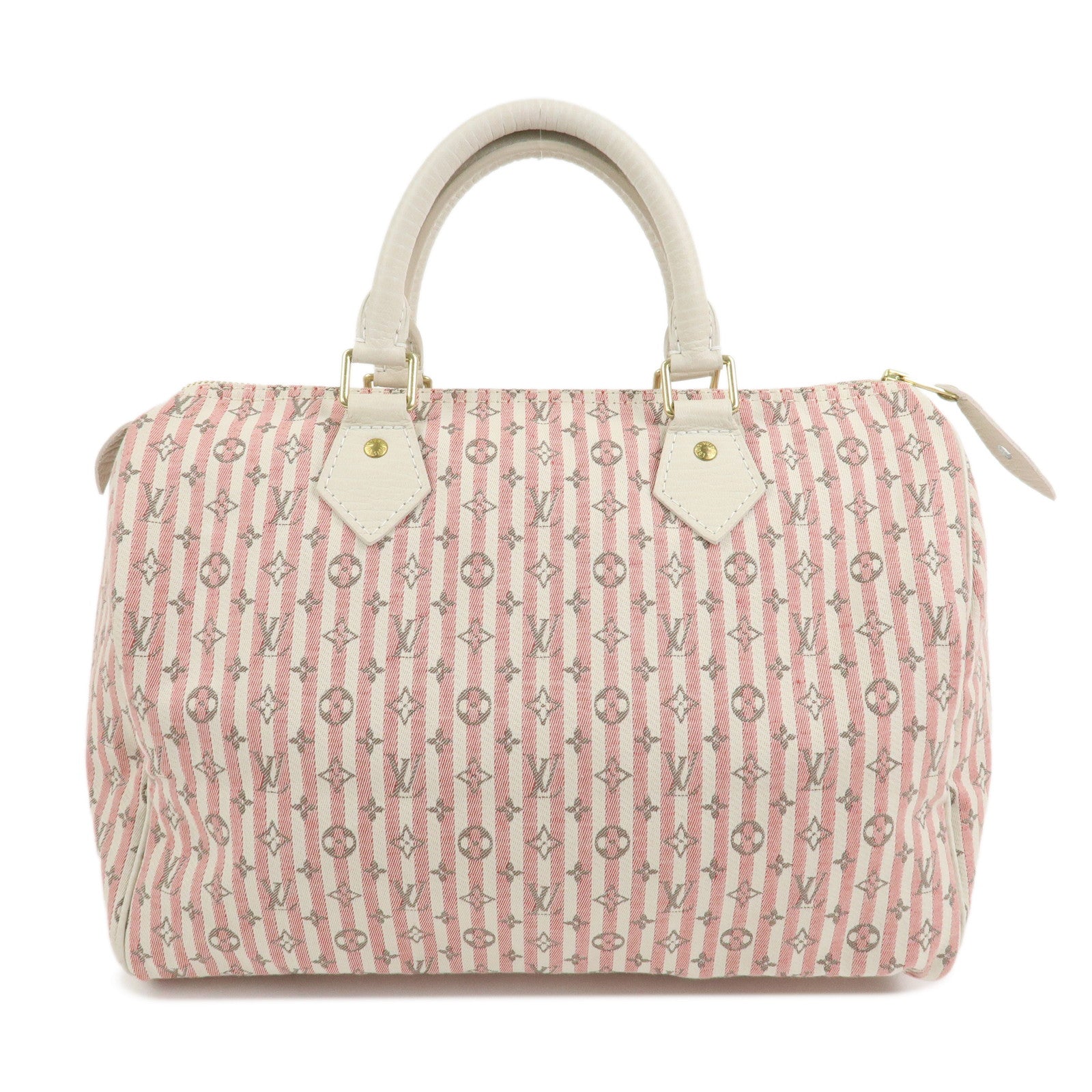 Louis Vuitton Monogram Mini Lin Speedy 30 Boston Bag Rouge M95501