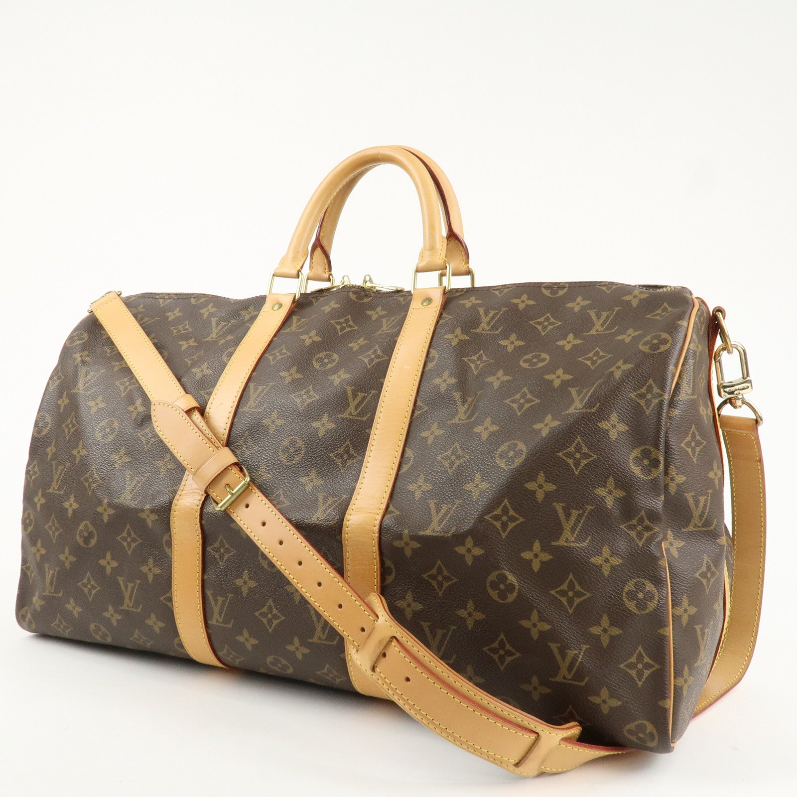 Louis Vuitton Monogram Keep All 50 Boston Bag Brown M41416 Used