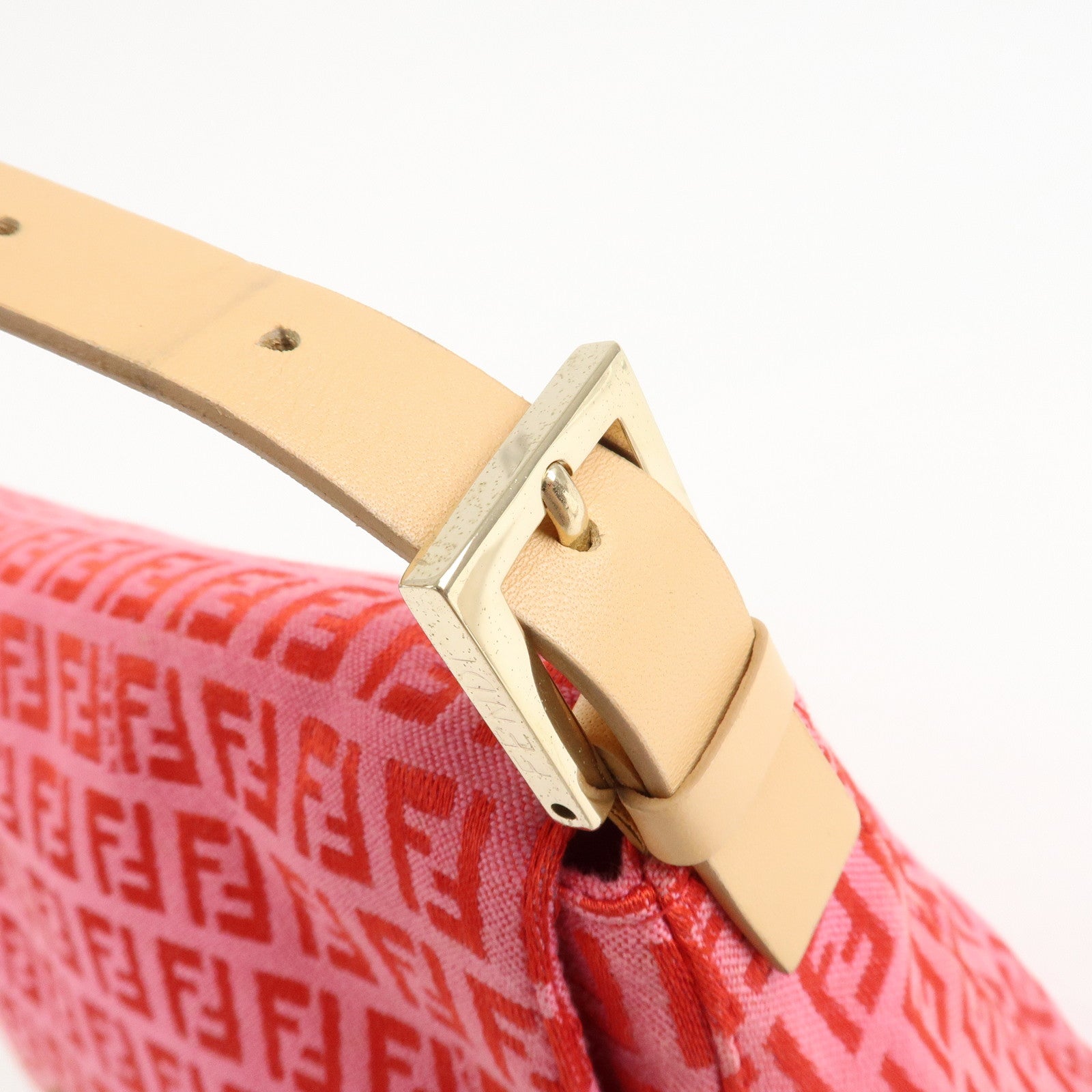 FENDI Mamma Baguette Zucchino Canvas Leather Shoulder Bag 8BR001 Used