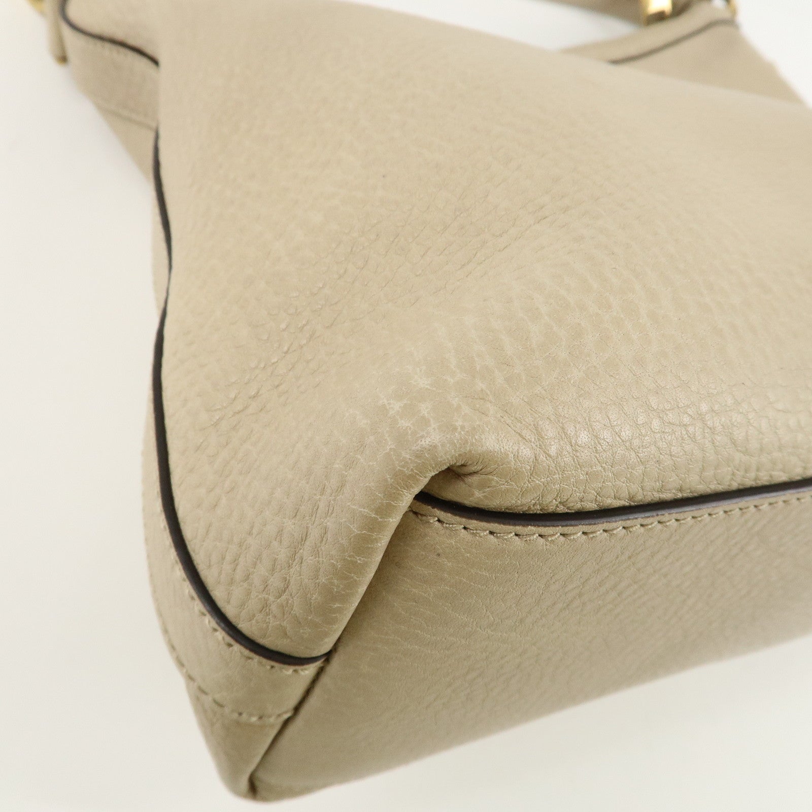 GUCCI Miss GG Leather Shoulder Bag Hand Bag Ivory 326514 Used