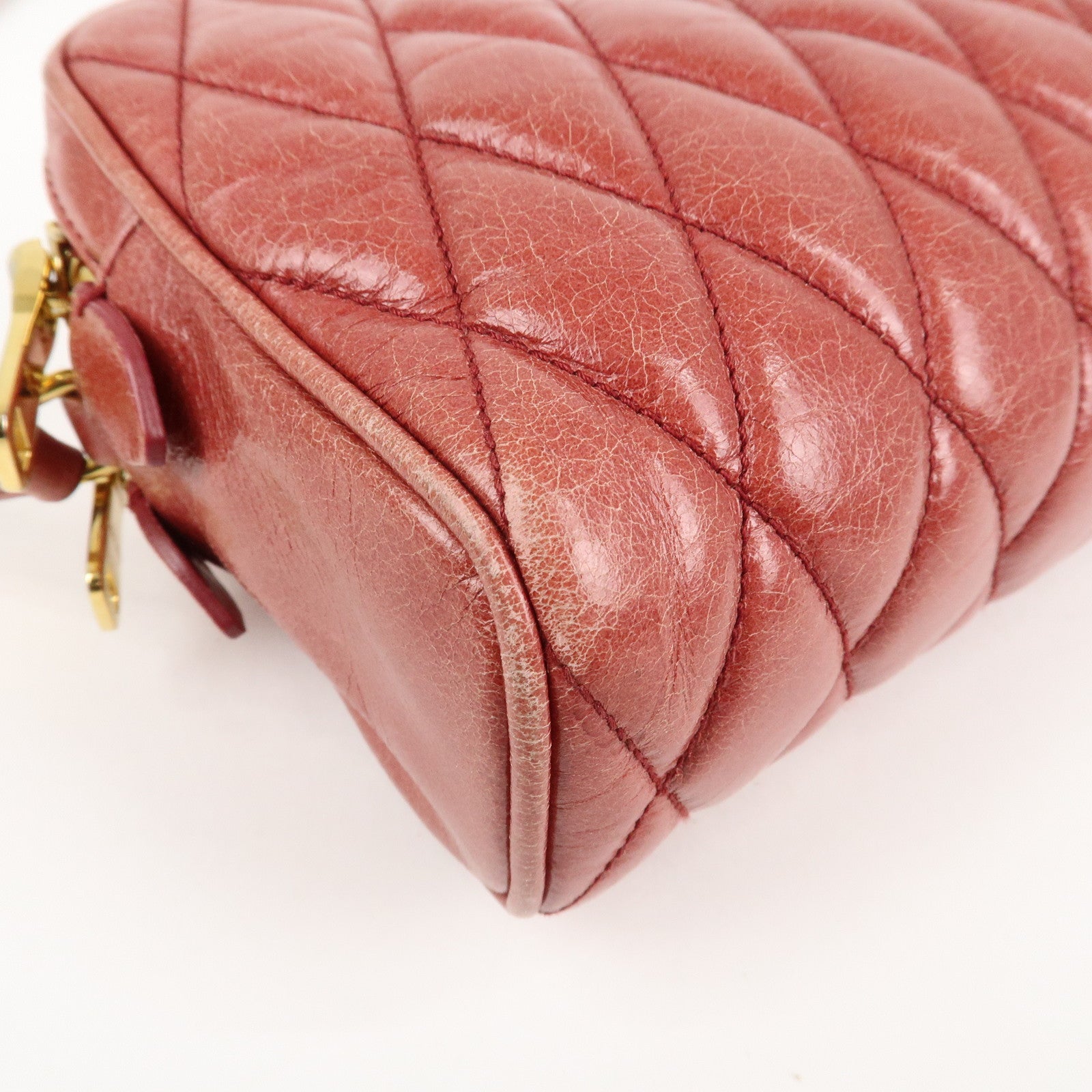 MIU MIU Leather Shoulder Bag Crossbodyb Bag Pink 5BH543 Used