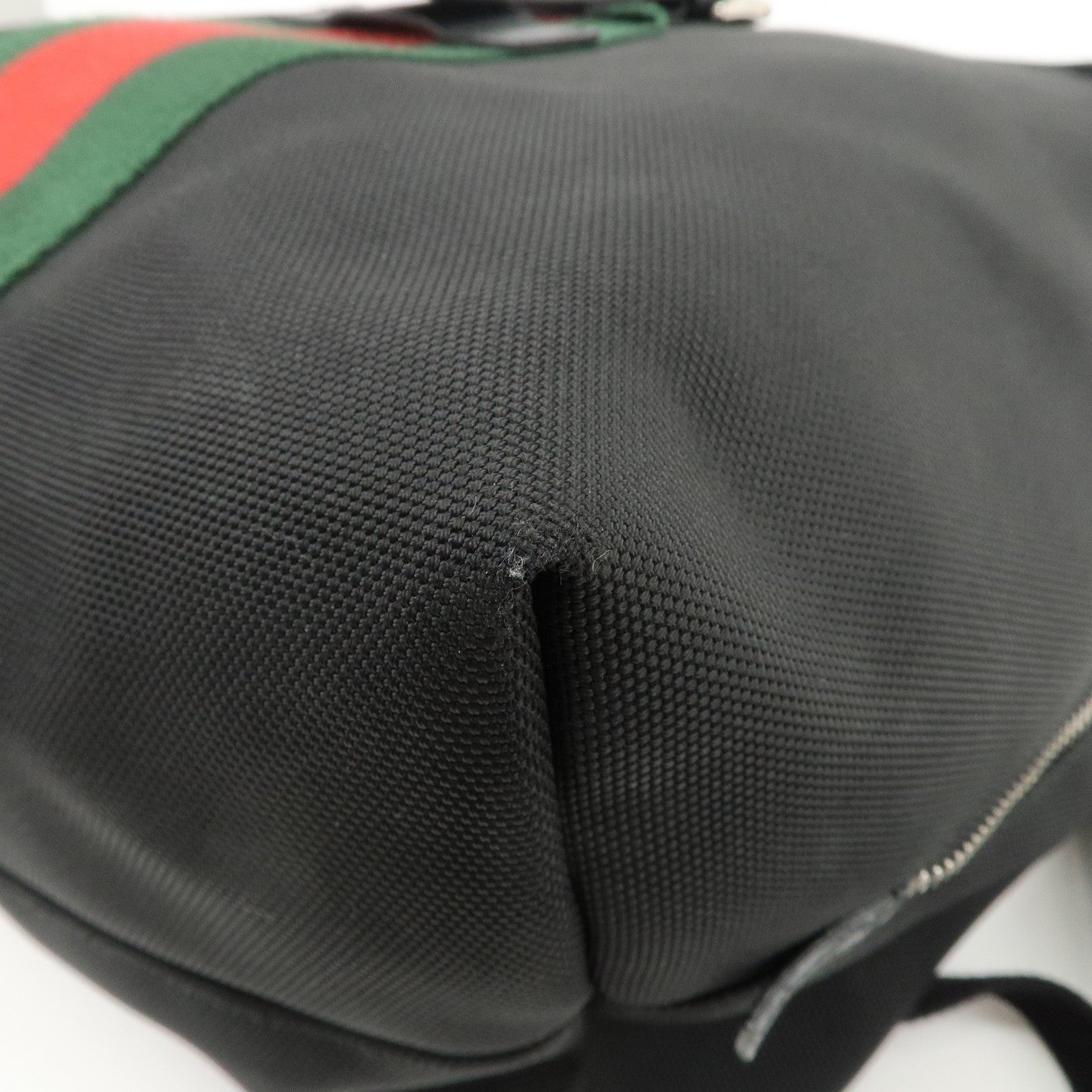 GUCCI Sherry Canvas Leather Ruck Sack Back Pack Black 337075 Used