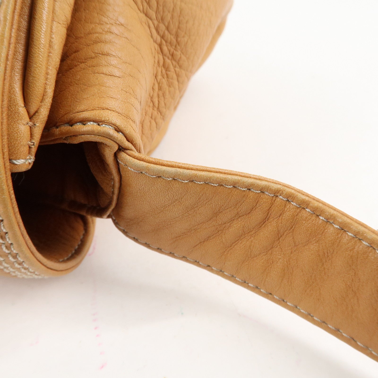 LOEWE Anagram Leather Shoulder Bag Crossbody Bag Brown Used