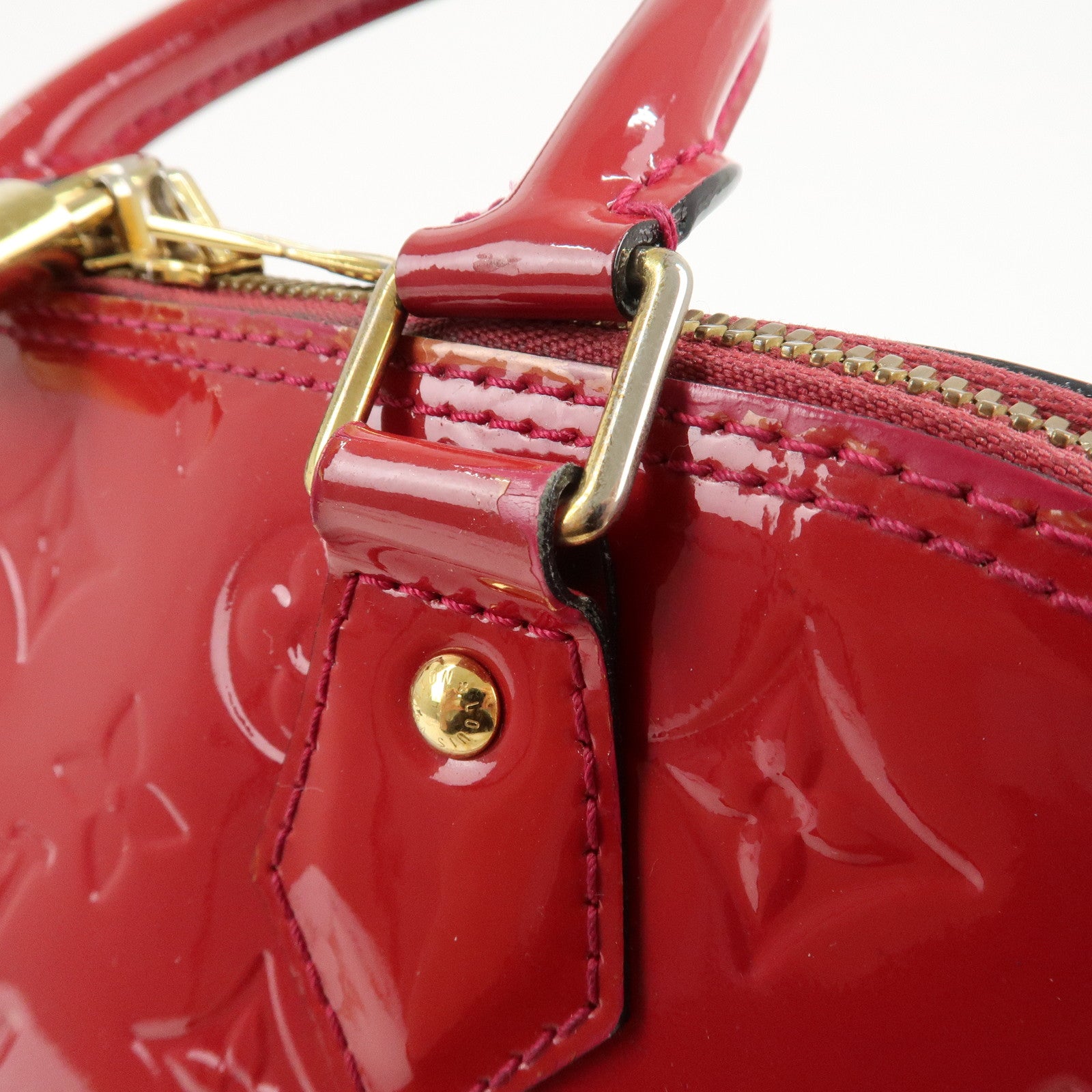 Louis Vuitton Monogram Vernis Alma PM Hand Bag Rose Indien M91770 Used
