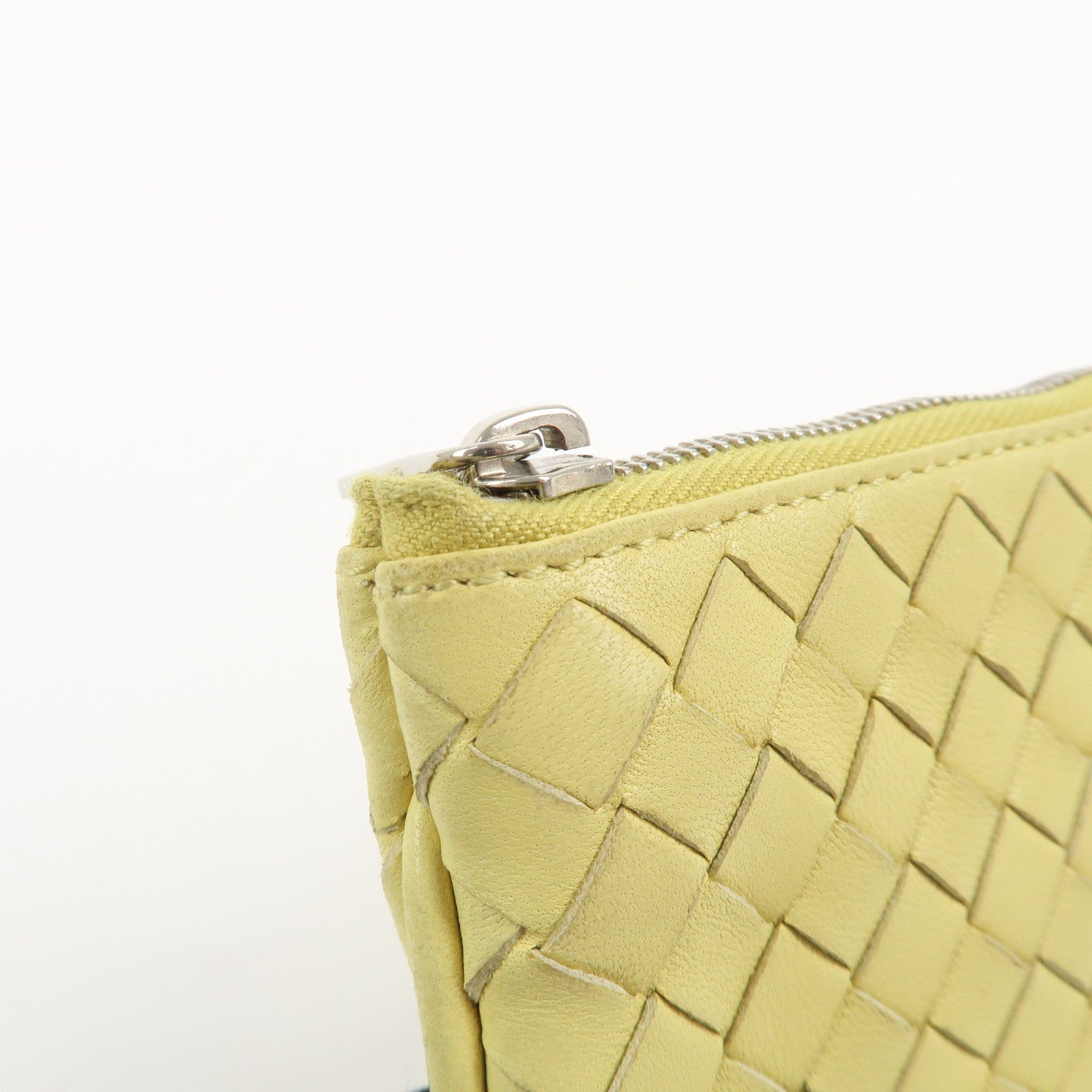 BOTTEGA VENETA Intrecciato Leather Coin Case Yellow 131232 Used