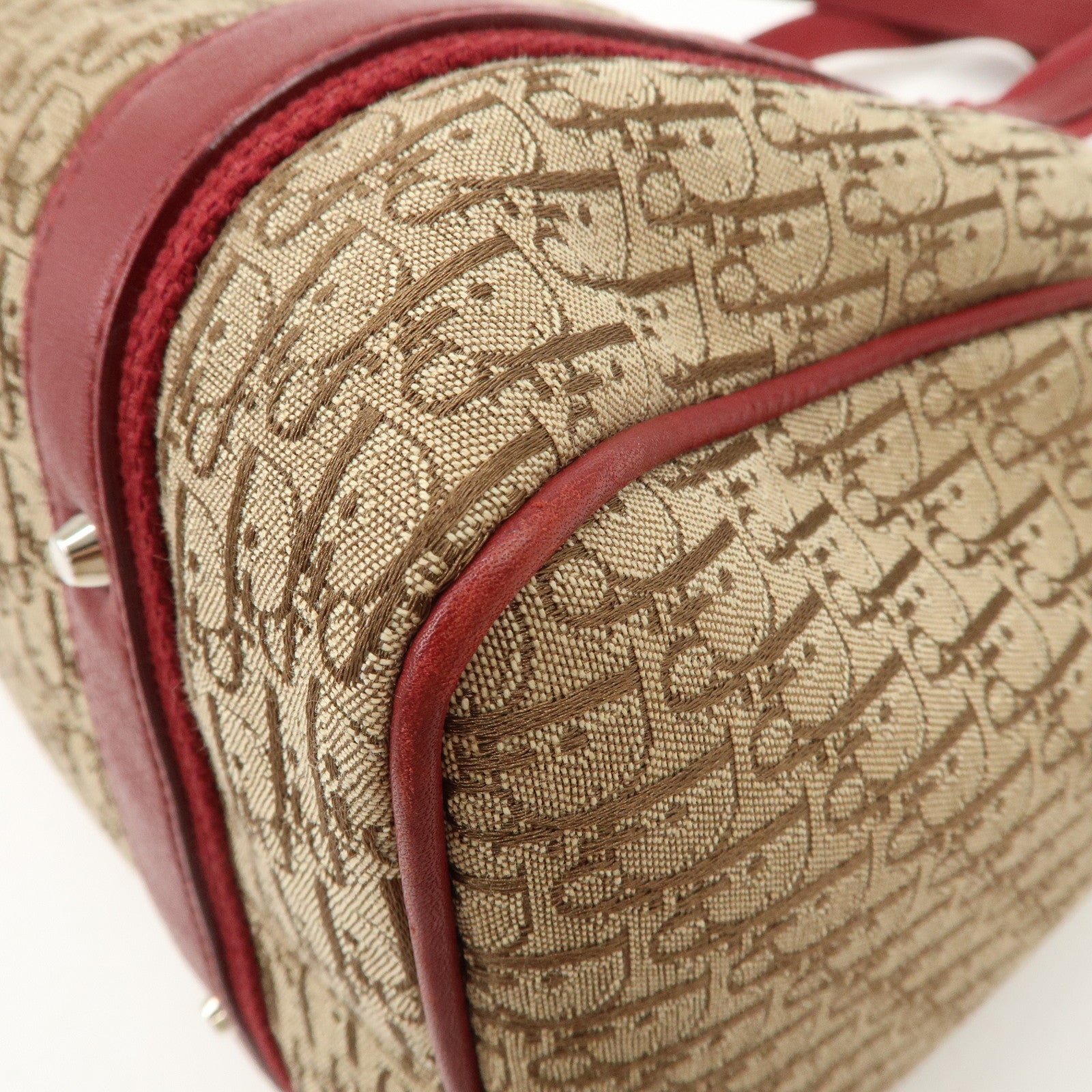 Christian Dior Street Chic Trotter Canvas Leather Boston Bag Used