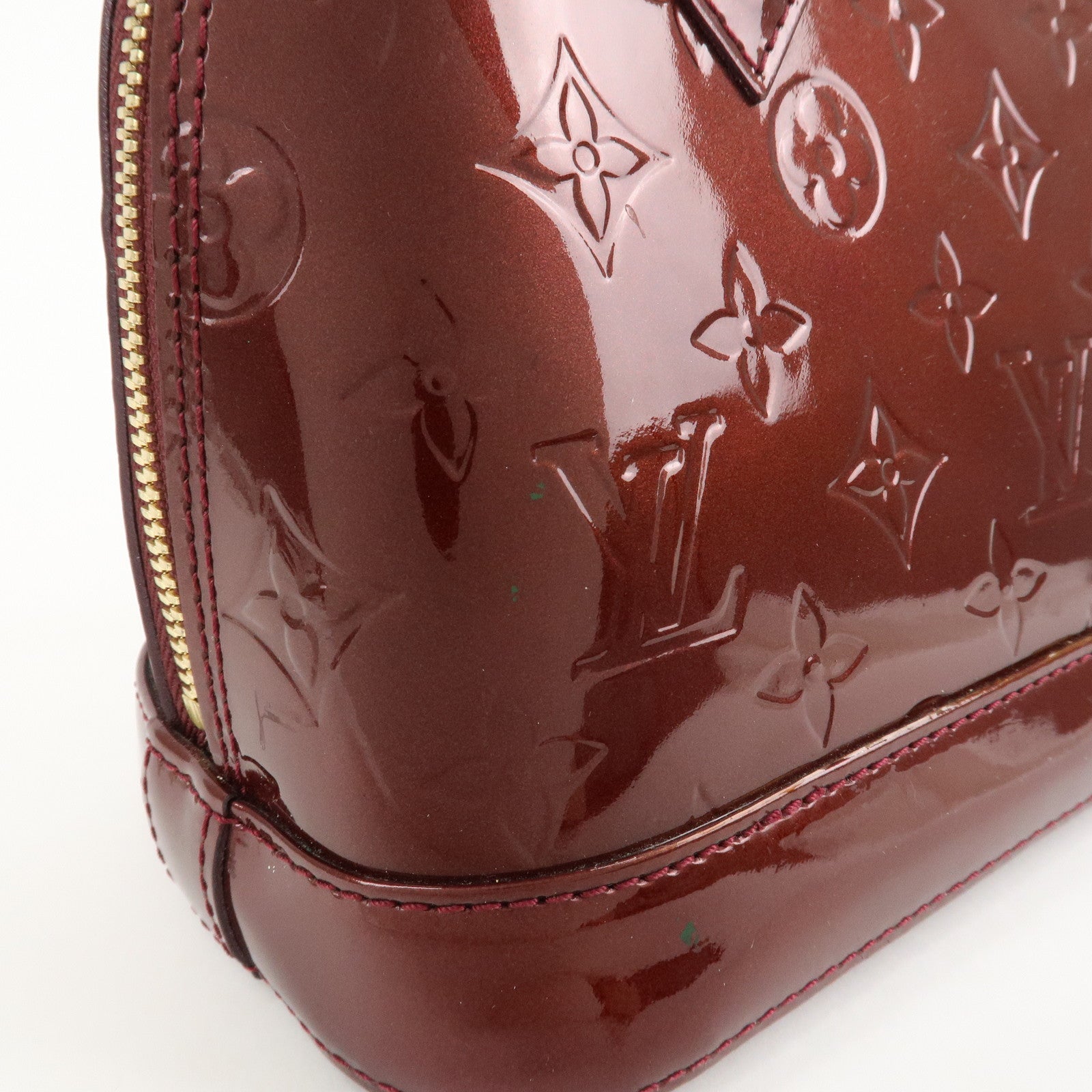 Louis Vuitton Monogram Vernis Alma BB Hand Bag Griotte M90231 Used
