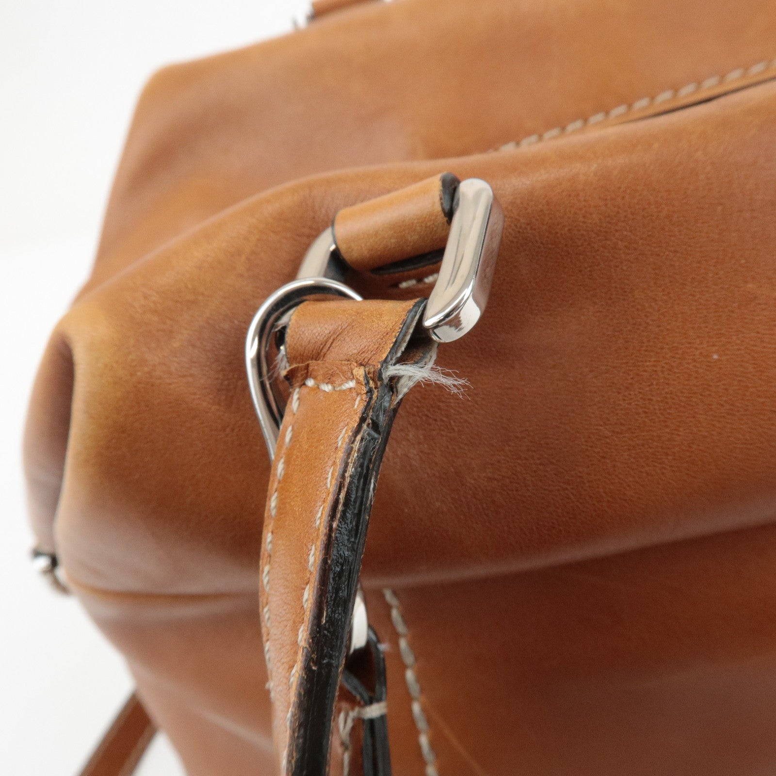 TOD'S Leather 2Way Bag Hand Bag Brown Used