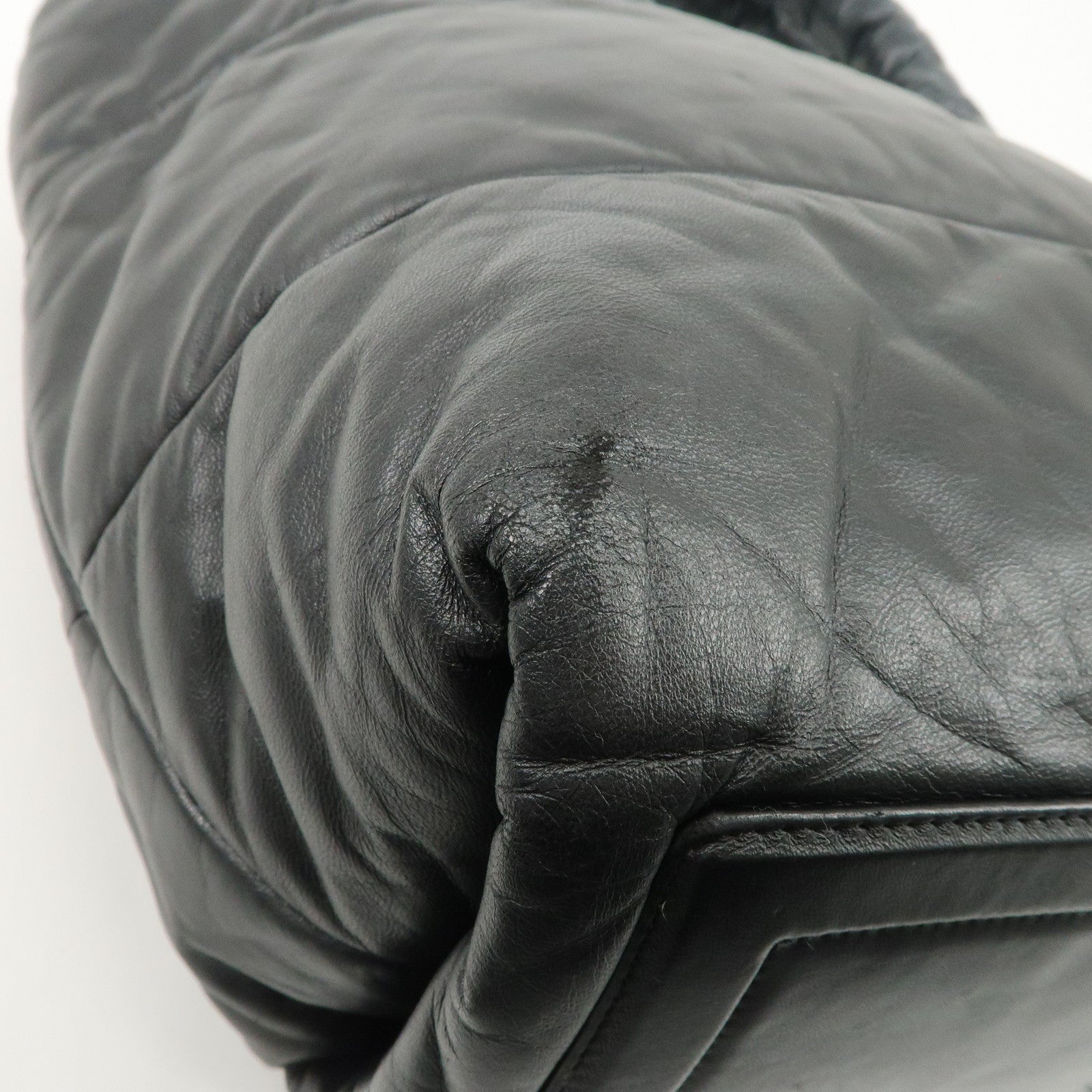 CHANEL COCO Cocoon Lamb Skin Tote Bag Shoulder Bag MM Black A47107 Used