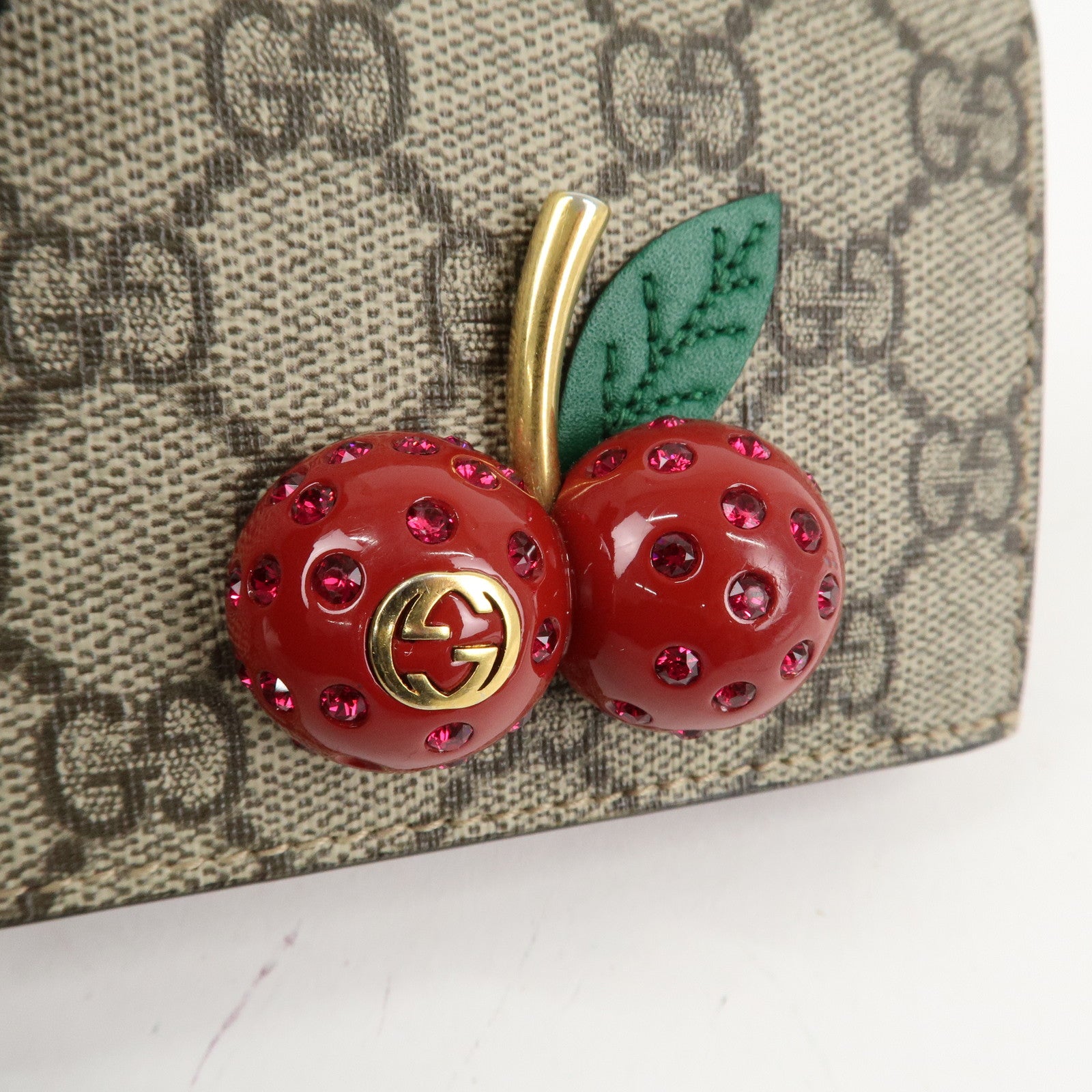 GUCCI Interlocking GG Supreme Plastic Card Case Coin Case Cherry Used