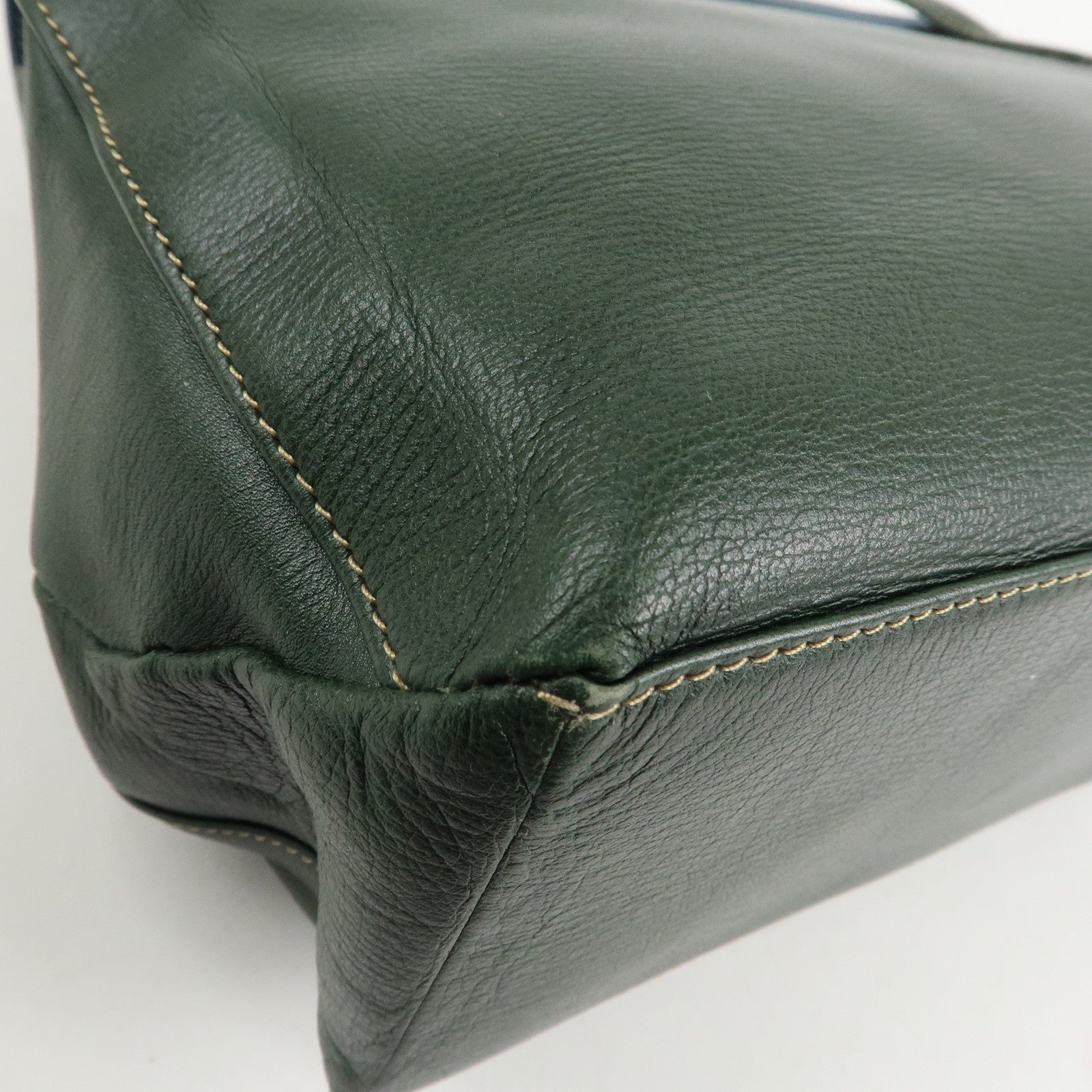 LOEWE Velazquez Suede Leather Shoulder Bag Green Blue Used