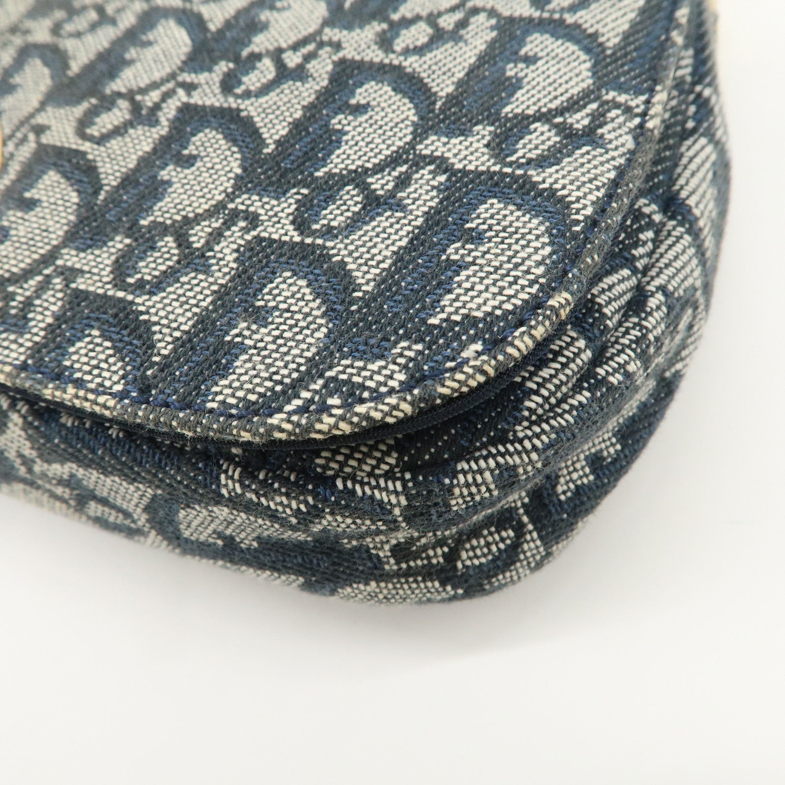 Christian Dior Maris Pearl Trotter Canvas Leather Shoulder Bag Used