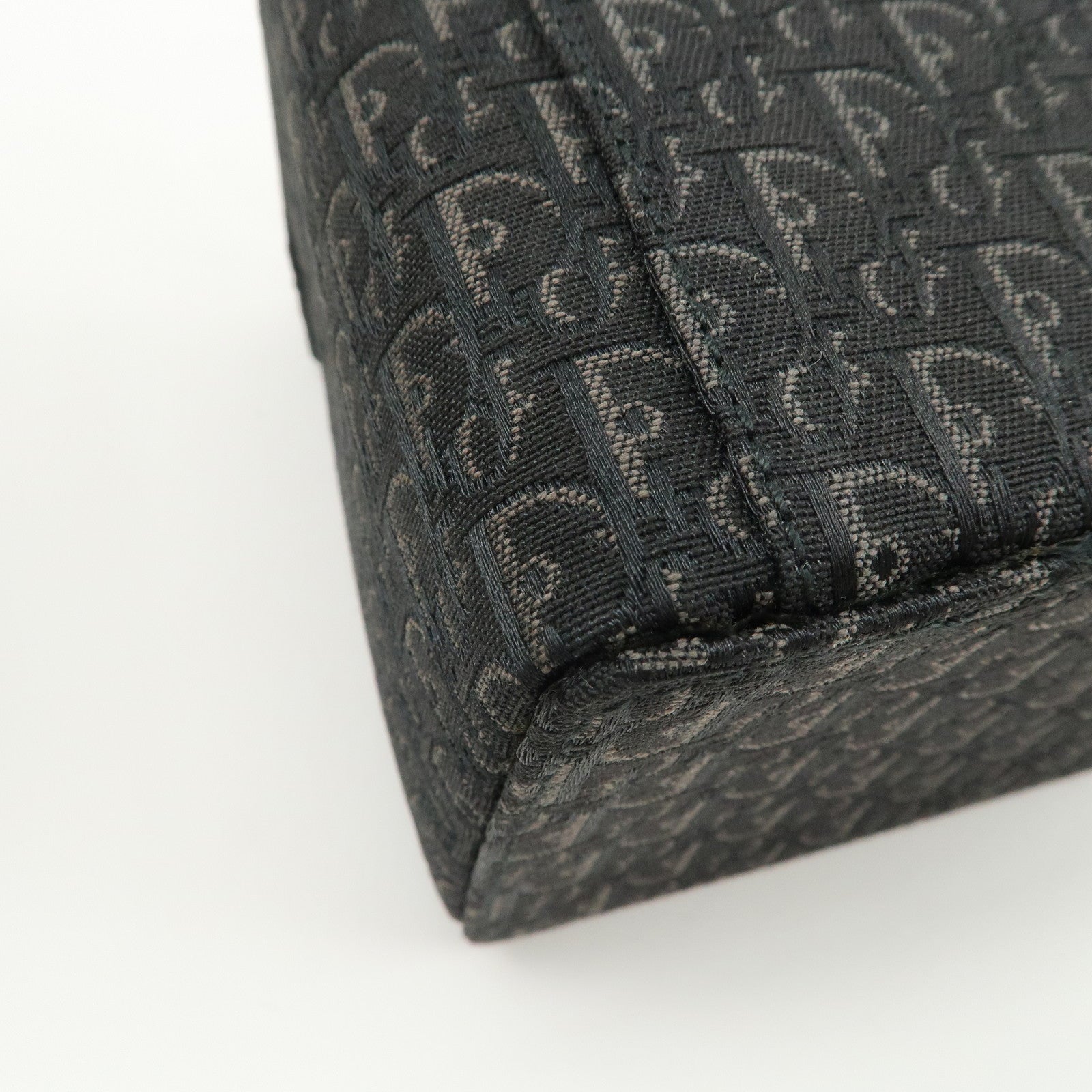 Christian Dior Street Chic Trotter Canvas Leather Vanity Bag Black Used