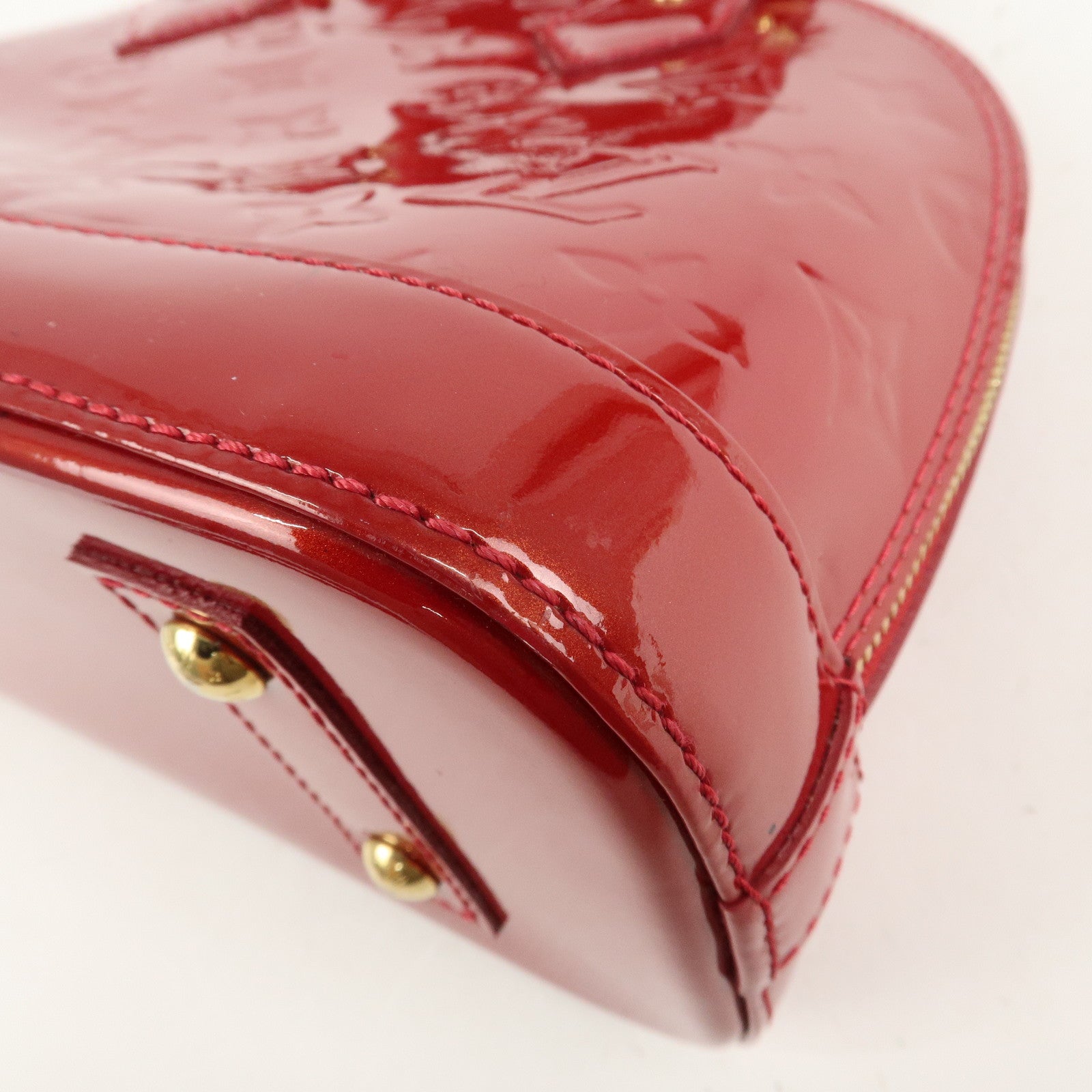 Louis Vuitton Monogram Vernis Alma BB 2Way Bag Red M91606 Used